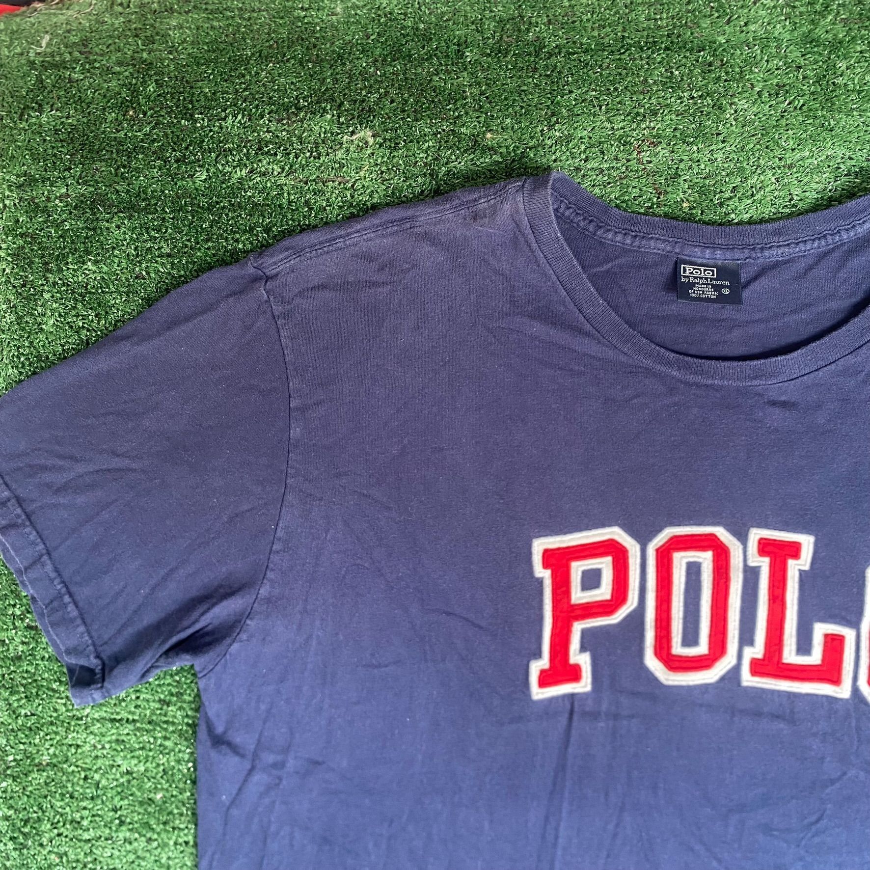 Polo Ralph Lauren Vintage Y2K Ralph Lauren Shirt Navy Polo Baggy Logo Tee Size US XL / EU 56 / 4 - 2 Thumbnail