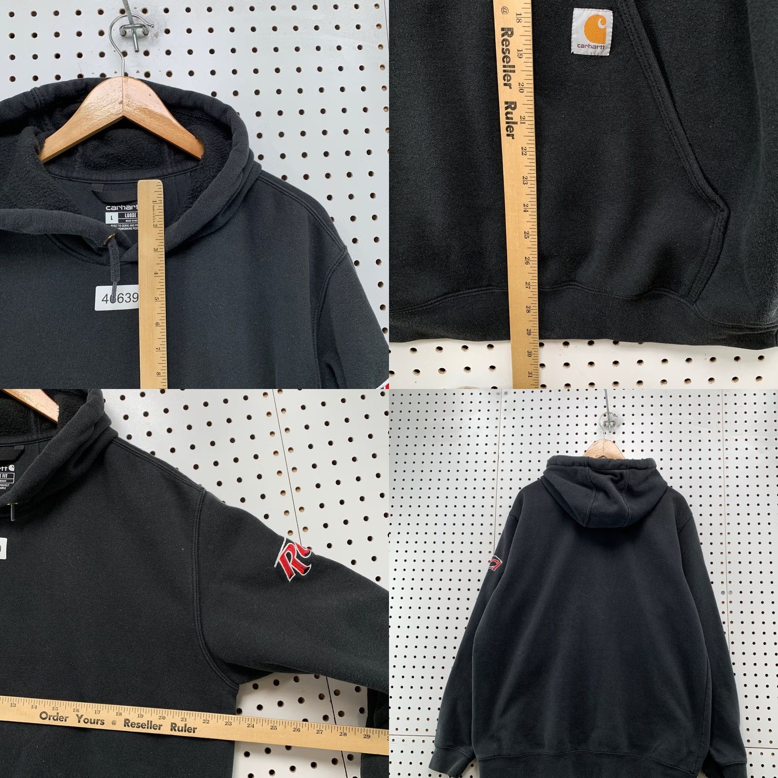 Carhartt Carhartt Hoodie Sweatshirt Men Large Black Loose Fit RCI Embroidered Size US L / EU 52-54 / 3 - 8 Thumbnail