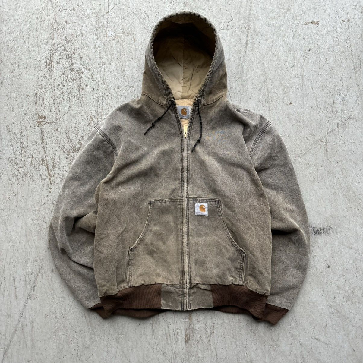 Carhartt × Vintage Carhartt 90’s Vintage Jacket Sand Faded Hooded Sz XL Size US XL / EU 56 / 4 - 1 Thumbnail