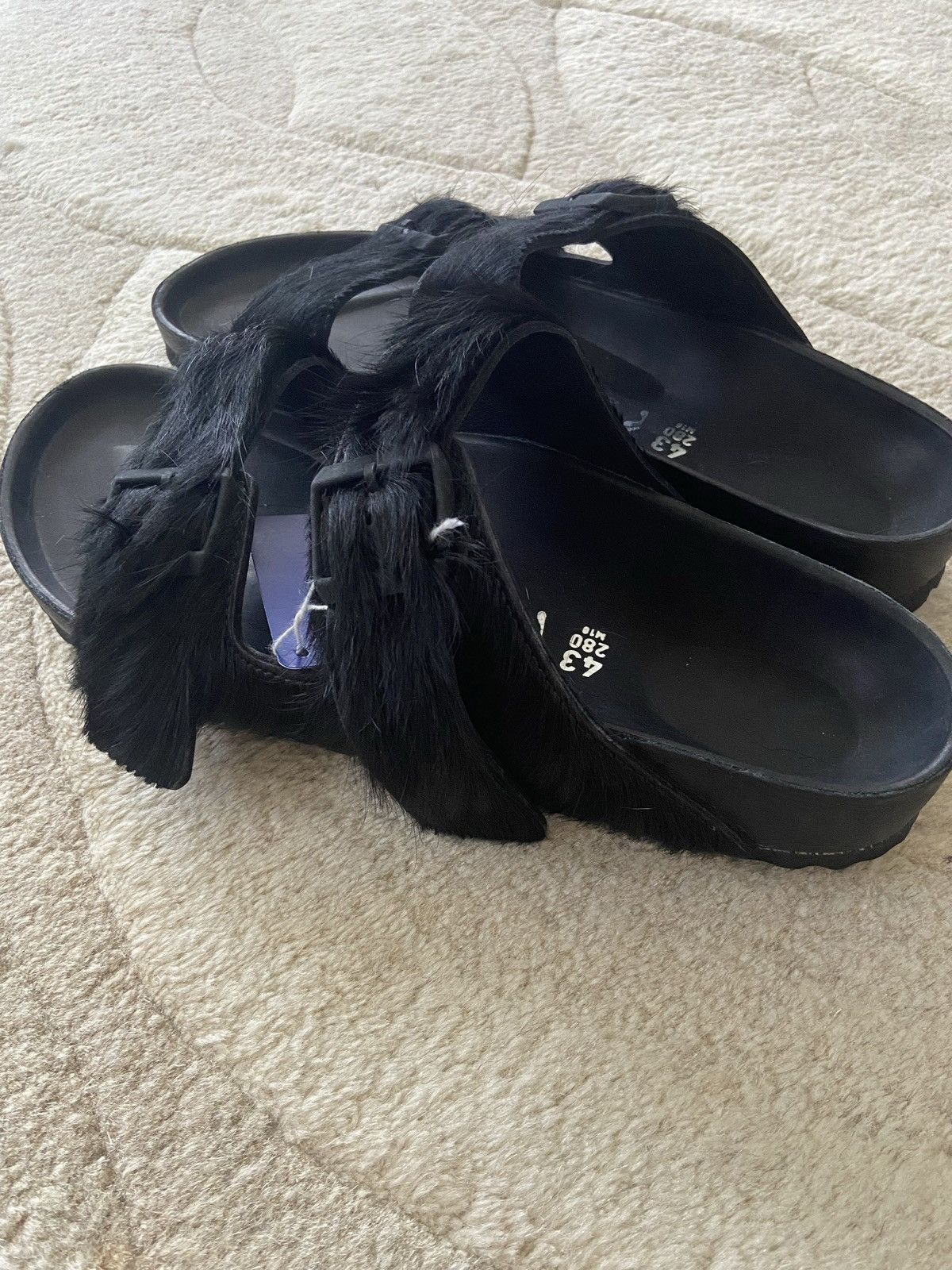 Rick Owens Birkenstock fur pony collab sandal