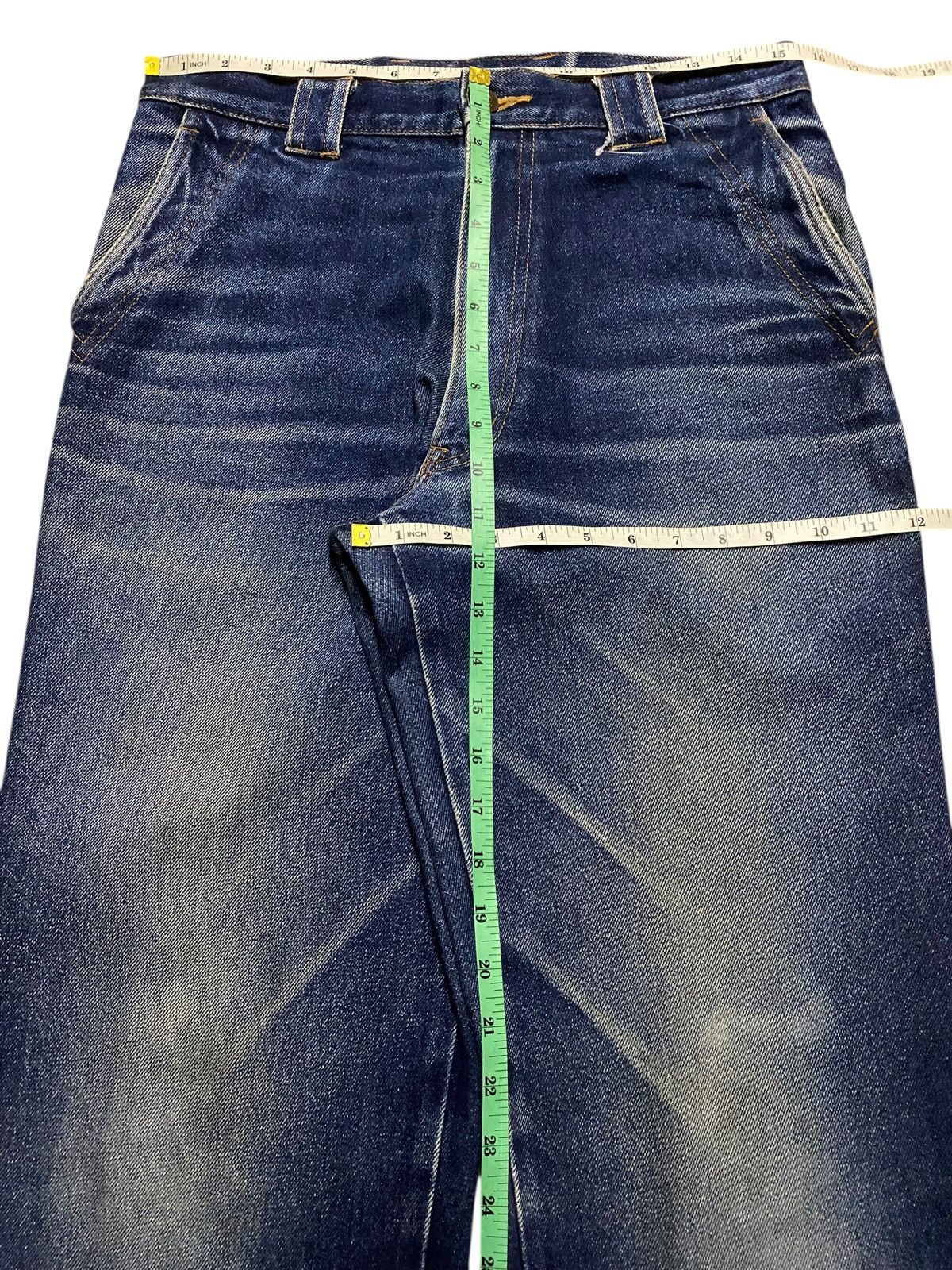 Zanetti Vintage Zanobetti Blue Wash Embroidery Pocket Loose Jeans Size US 31 - 13 Thumbnail