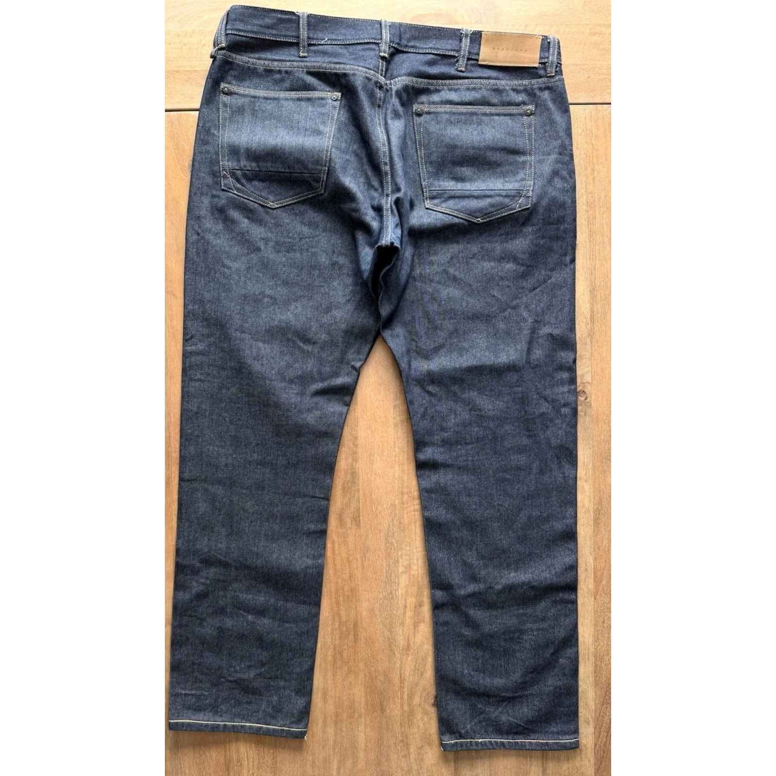 Sean John Y2K Sean John Jeans Clayton Straight 40x32 Regular Blue Denim Mens Jeans 90s Hip Hop City Logo Dark Wash Color Blue Size US 40 / EU 56 - 2 Thumbnail