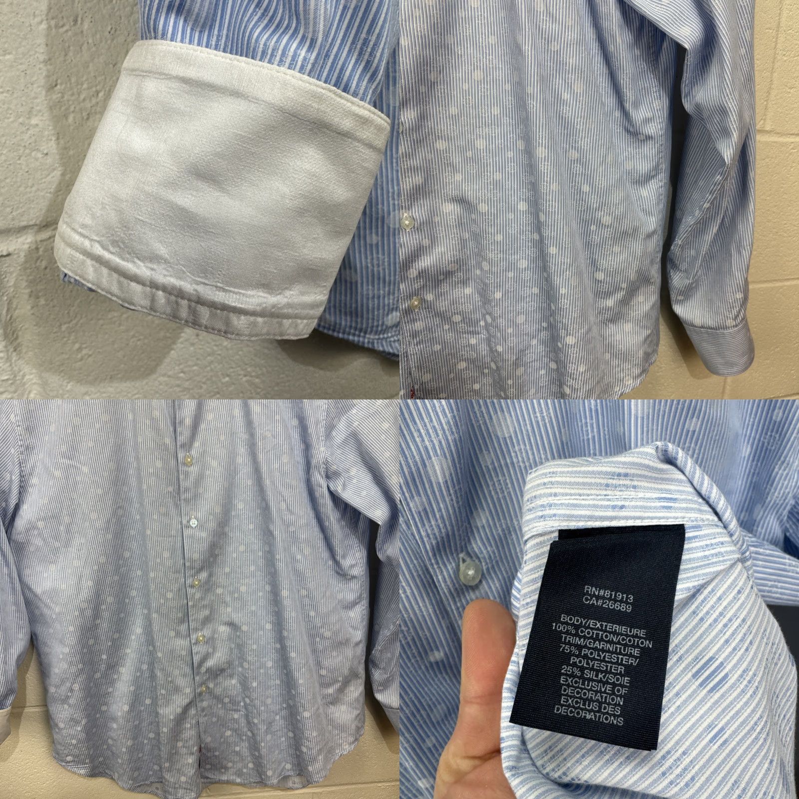 Robert Graham Robert Graham Button-Up Shirt Mens XL Blue Polka Dot Long Sleeve Collared Casual Business Size 46R - 8 Thumbnail