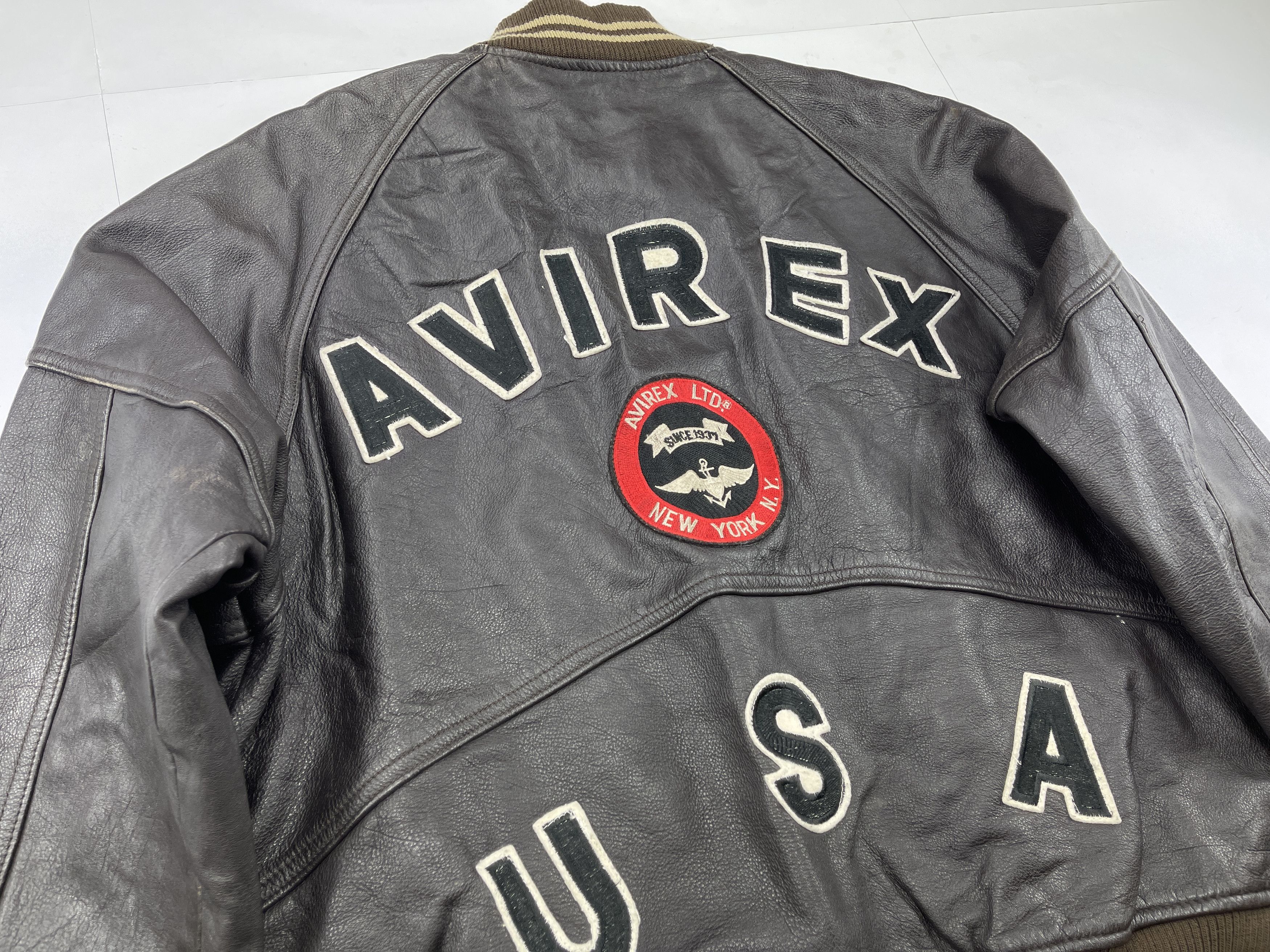 Avirex AVIREX leather jacket, vintage, 90s hip hop 1990s varsity XL Size US XL / EU 56 / 4 - 5 Thumbnail