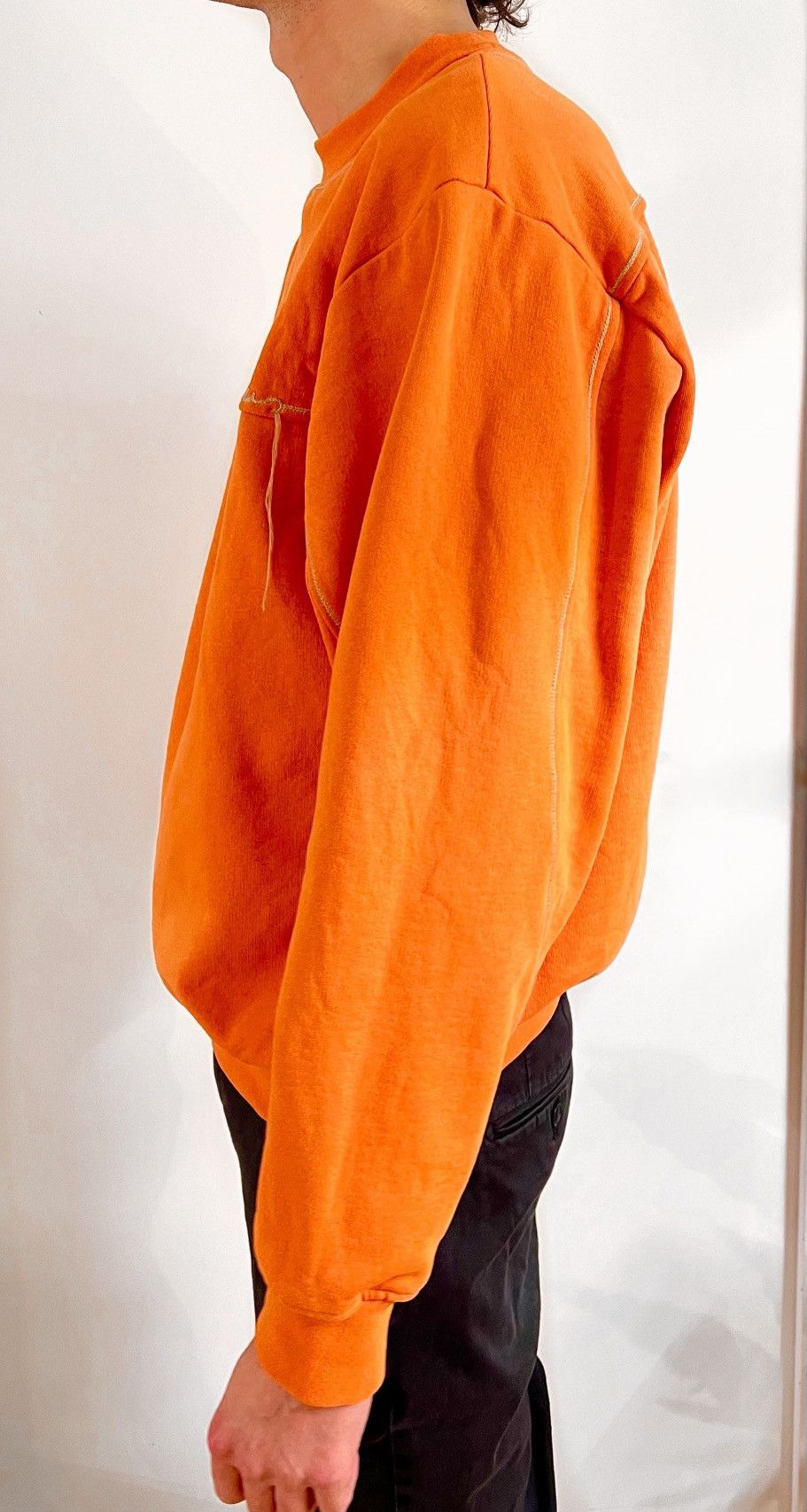 Jacquemus Orange Le Raphia ‘Le Sweat-shirt Fio’ Sweatshirt Size US L / EU 52-54 / 3 - 3 Thumbnail