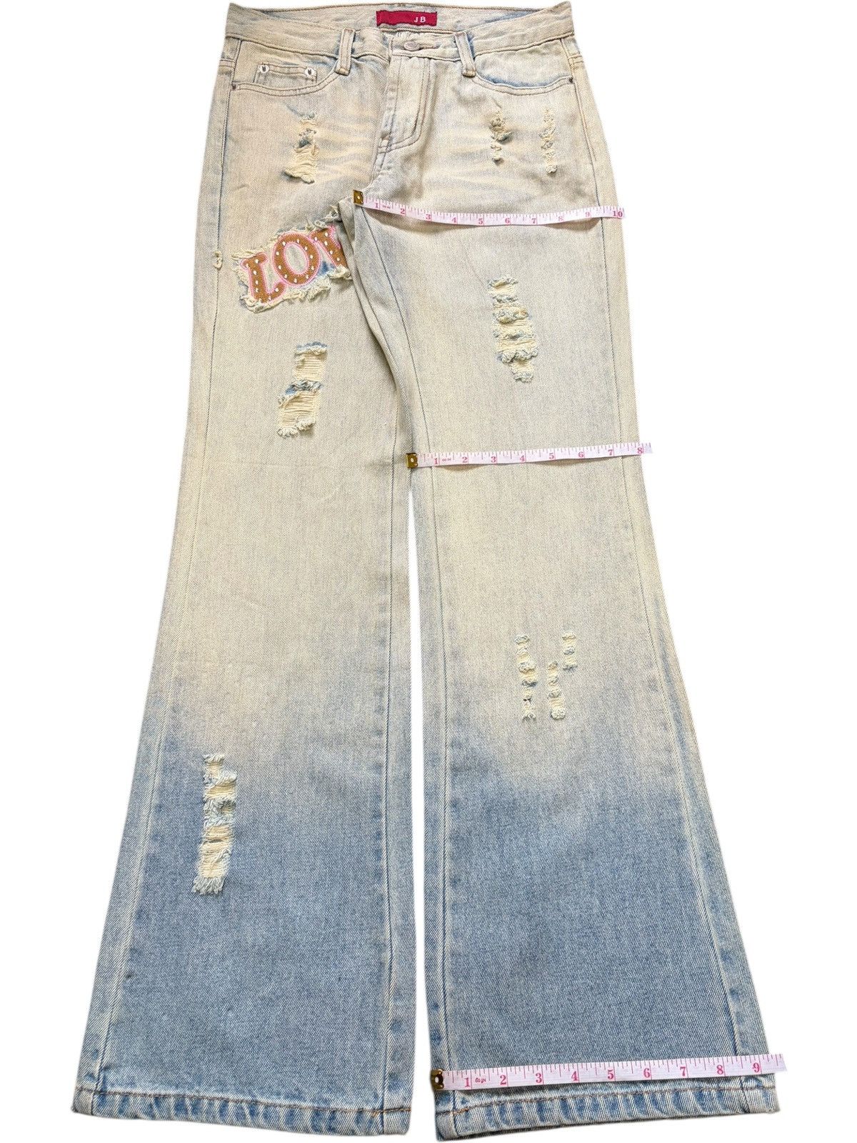 Hysteric Glamour Vintage Japanese Brand Embellished Distress Flare Jeans Size 28" / US 6 / IT 42 - 8 Thumbnail