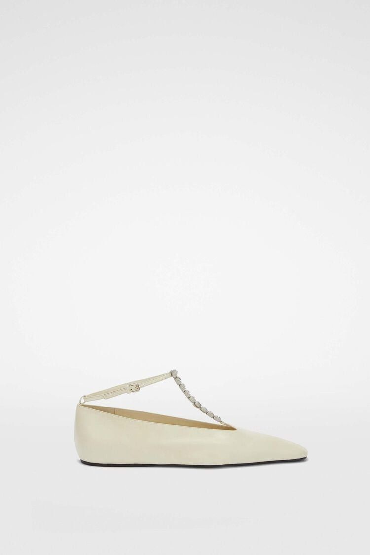 Jil Sander o1w1db10825 Ballerinas in Cream Size US 8 / IT 38 - 1 Thumbnail
