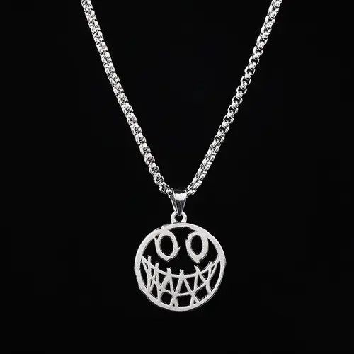 Jewelry Smiley Face Pendant Chain Necklace Size ONE SIZE - 1 Thumbnail