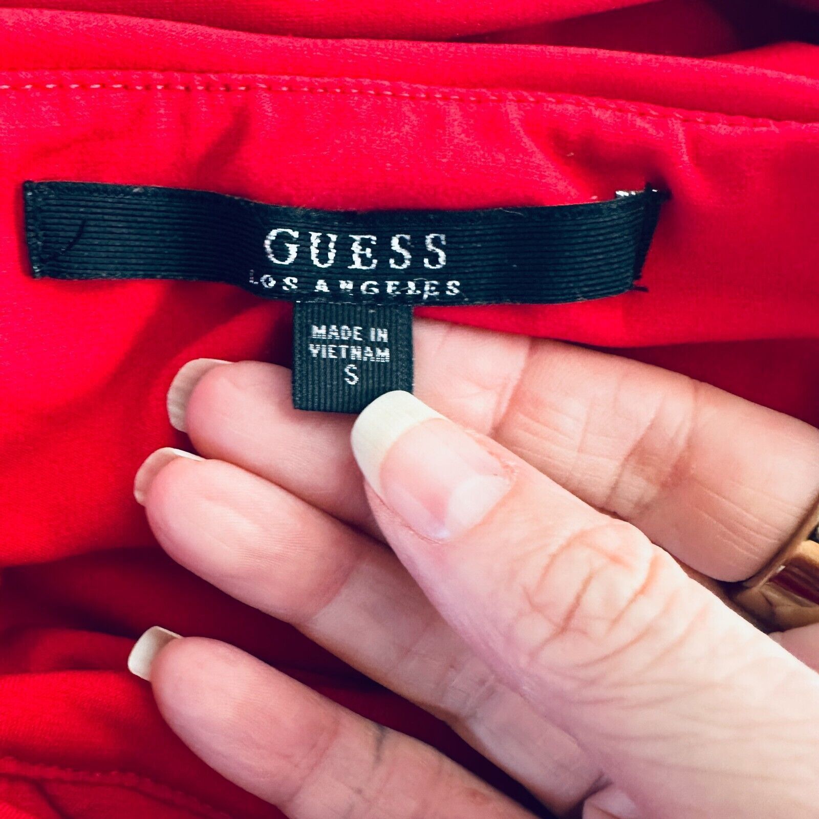 Guess Guess Red Ruched Draped Off-Shoulder Cross Back Mini Dress S Size S / US 4 / IT 40 - 8 Thumbnail