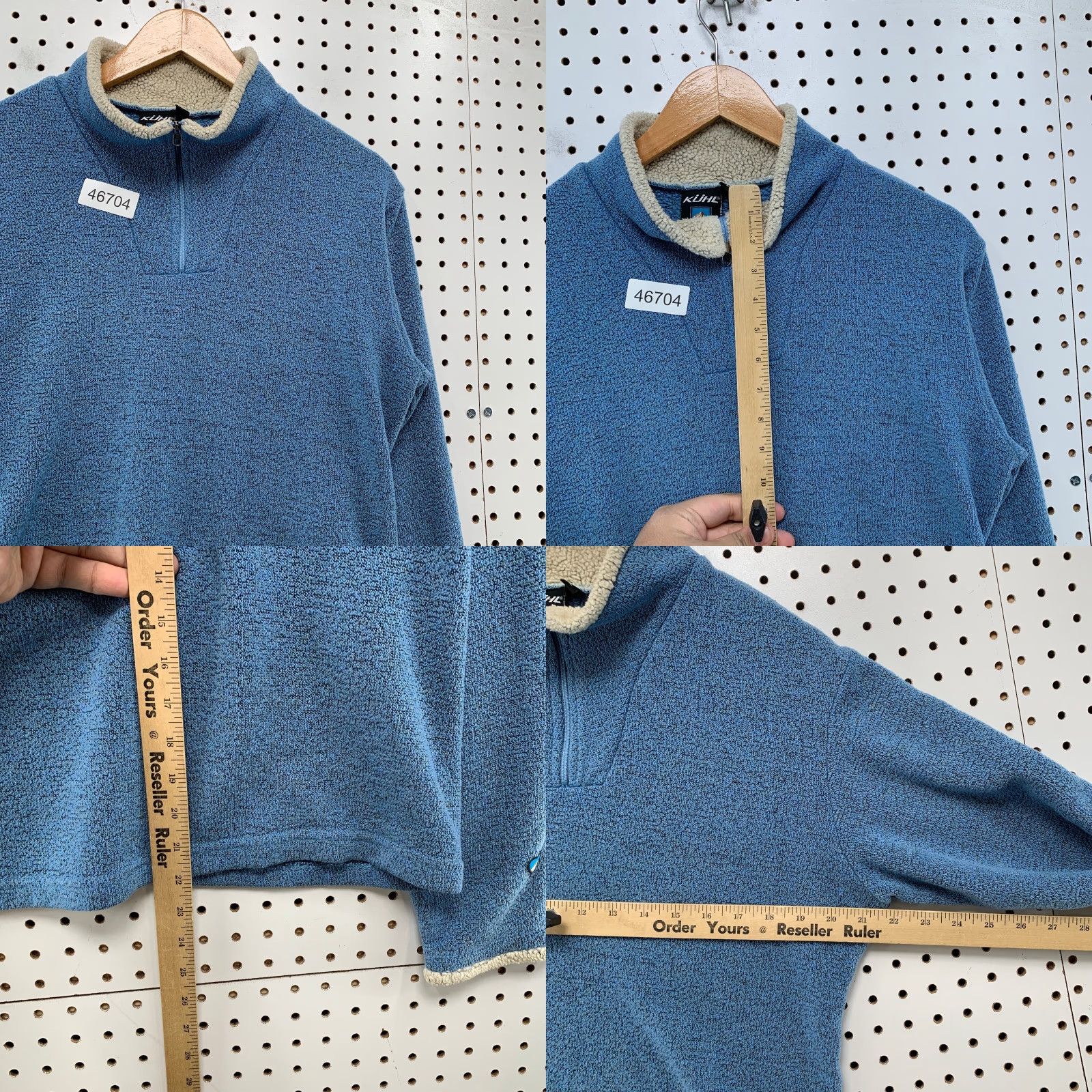 Vintage Kuhl Sweater Womens Large Blue White 1/4 Zip FLeece Sherpa Lined Casual Knit Size L / US 10 / IT 46 - 8 Thumbnail