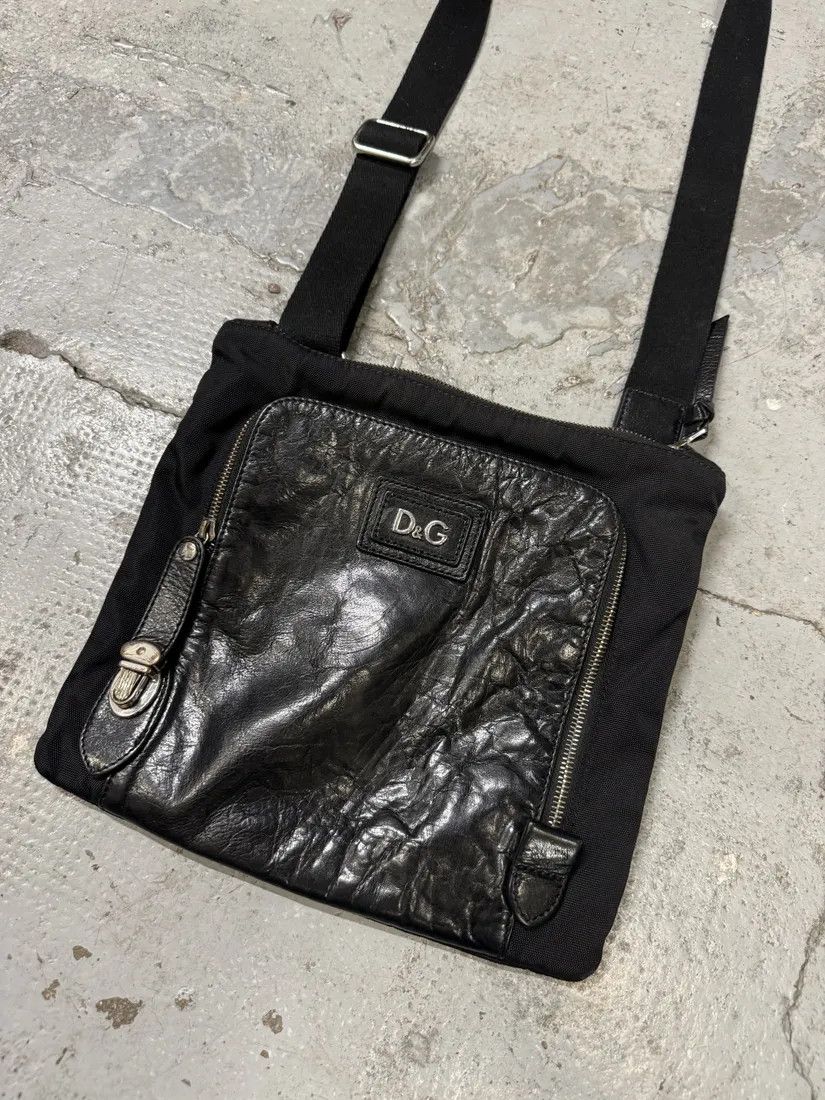 Designer × Dolce & Gabbana × Vintage 2000s Dolce & Gabbana Alan Zip Lock Black Leather Shoulder Bag Size ONE SIZE - 4 Thumbnail