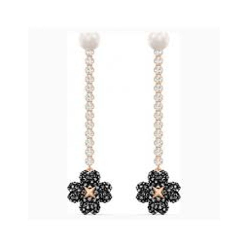 Swarovski Swarovski Latisha Pierced Earrings, Black Crystal Pearl Size ONE SIZE - 3 Thumbnail