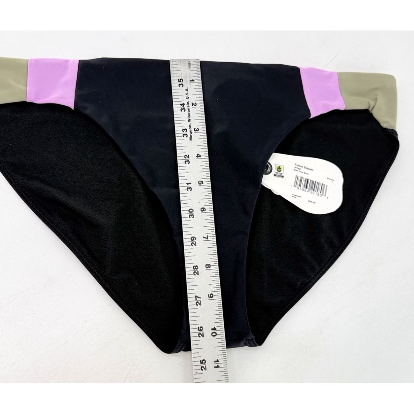Prana Prana Women’s Tulum Bikini Bottom Sz L Black Color Block Summer Sustainable NWT Size 36" / US 14 / IT 50 - 7 Thumbnail