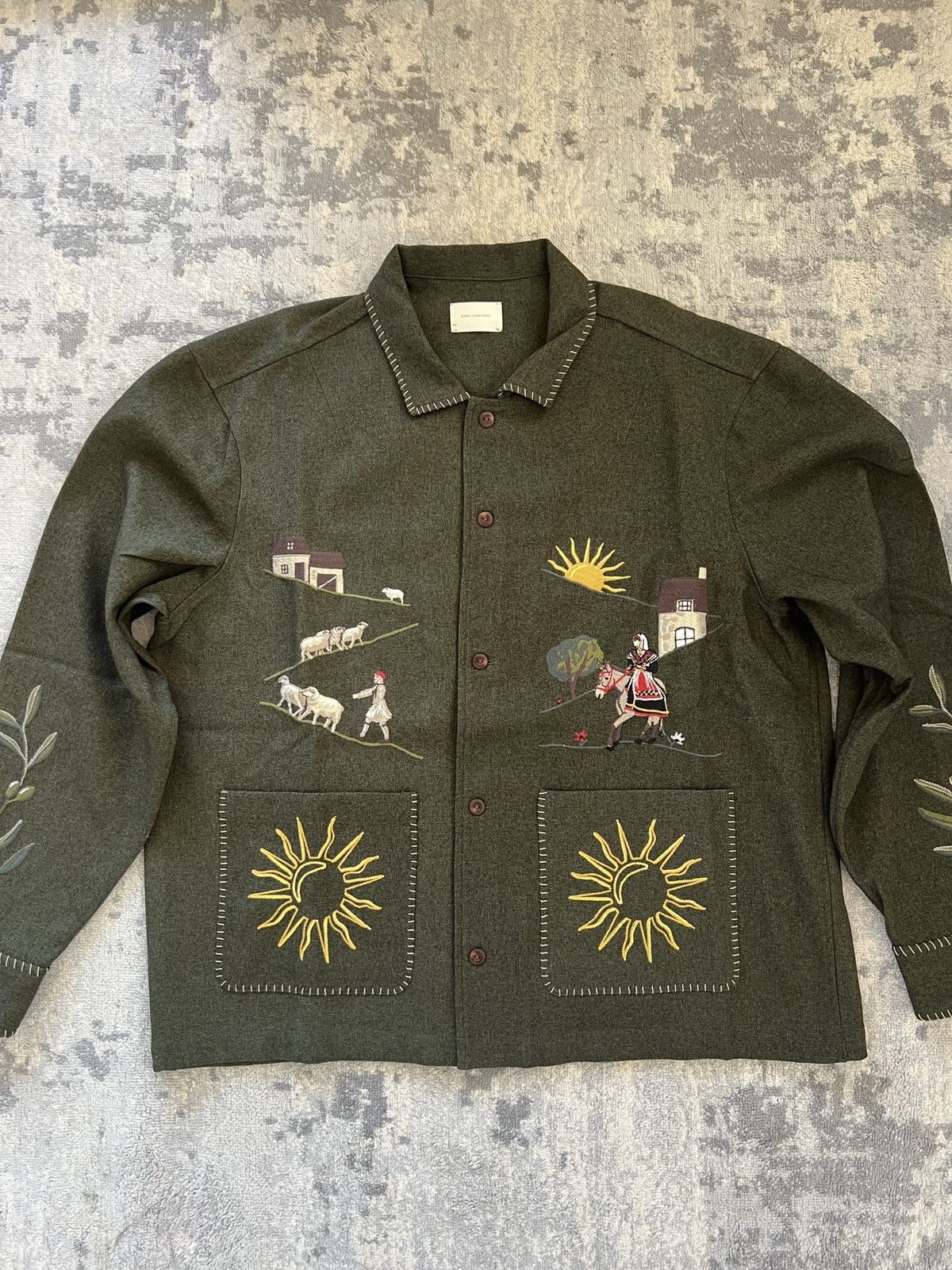image of Aime Leon Dore Village Chore Shirt Jacket in Green, Men's (Size XL)