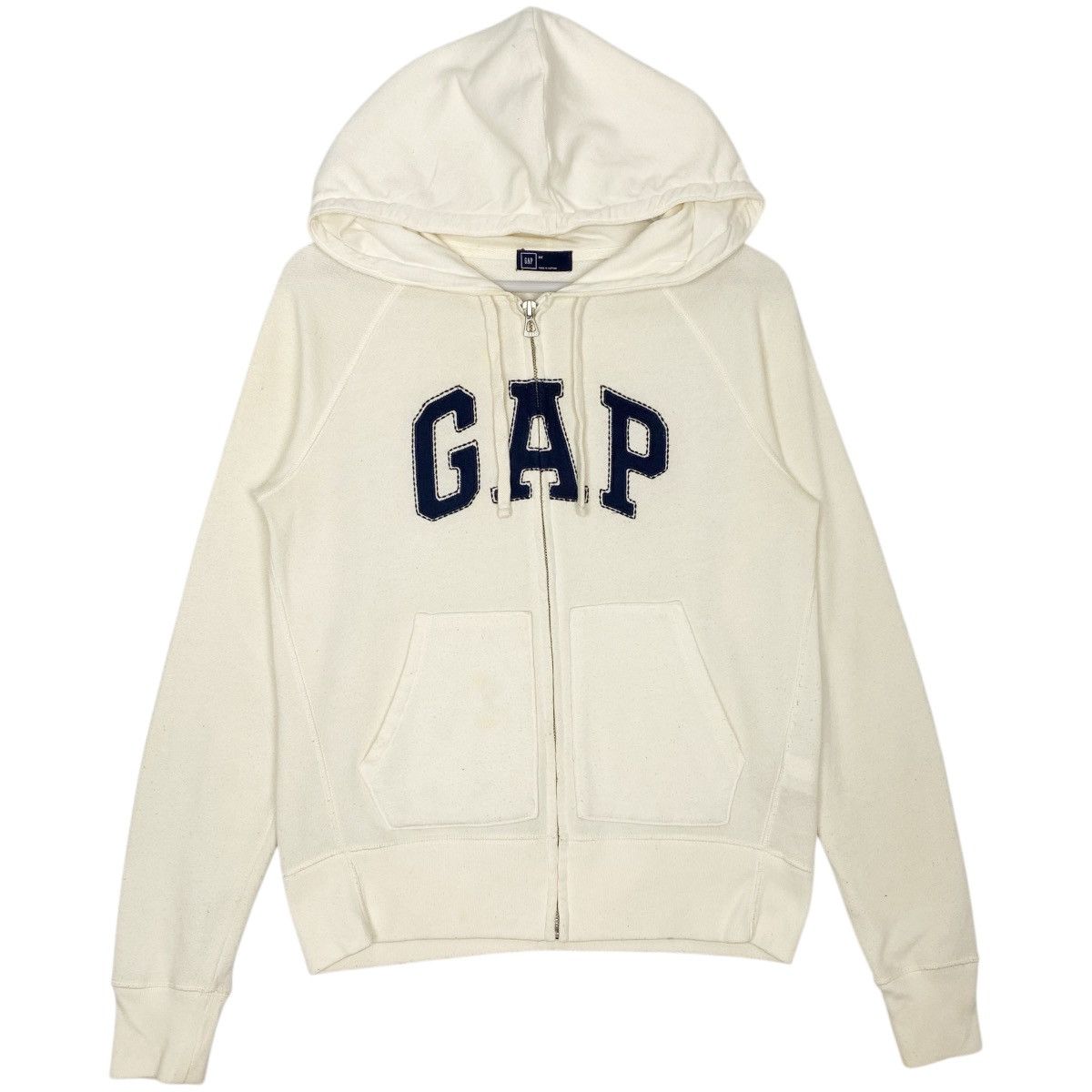 Vintage Vintage Gap Full Zip Hoodie White Pullover Jumper Size Xs Size US XS / EU 42 / 0 - 1 Thumbnail