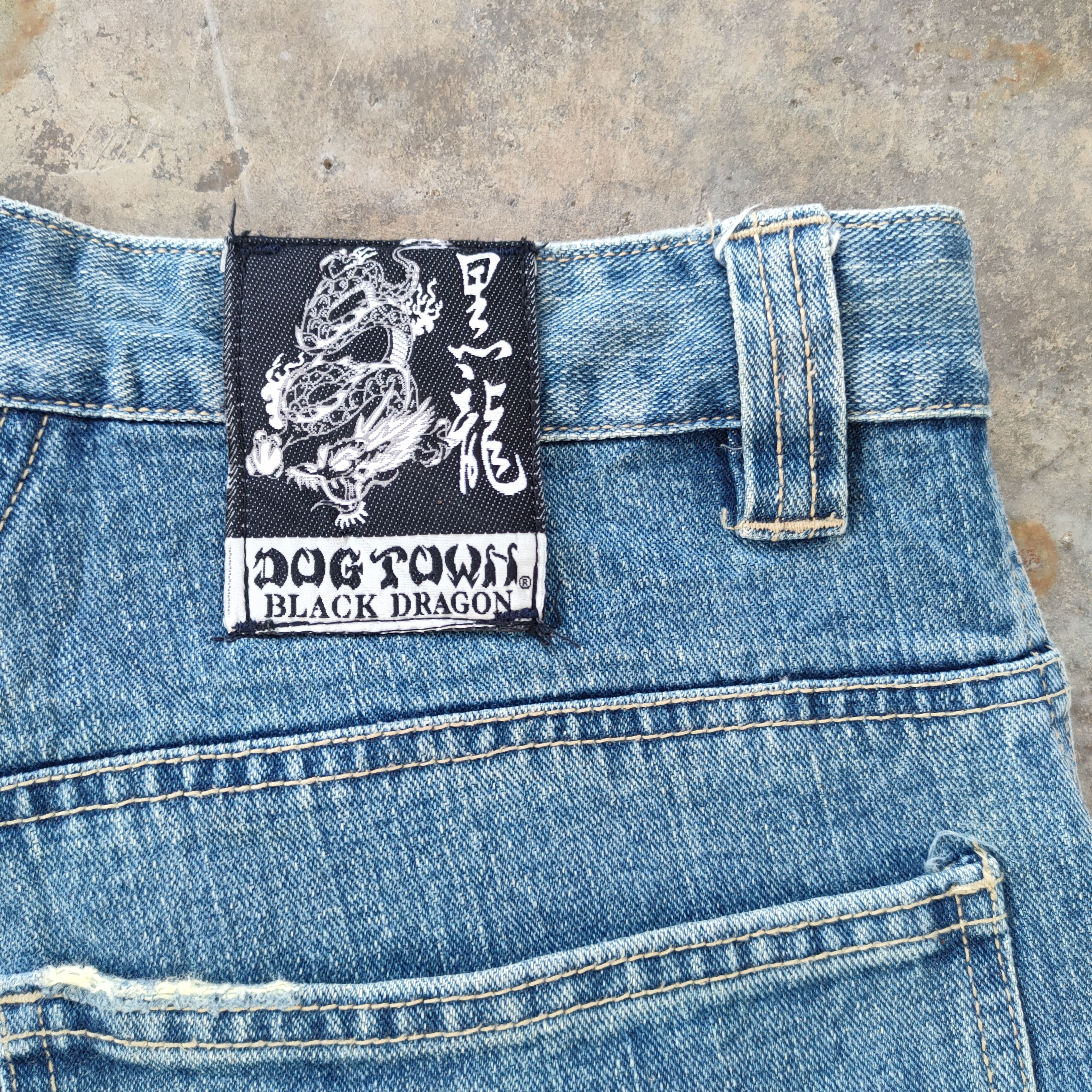 Vision Streetwear # VINTAGE BLACK EMBROIDERED DRAGON FADED JEANS PANTS Size US 32 / EU 48 - 12 Thumbnail