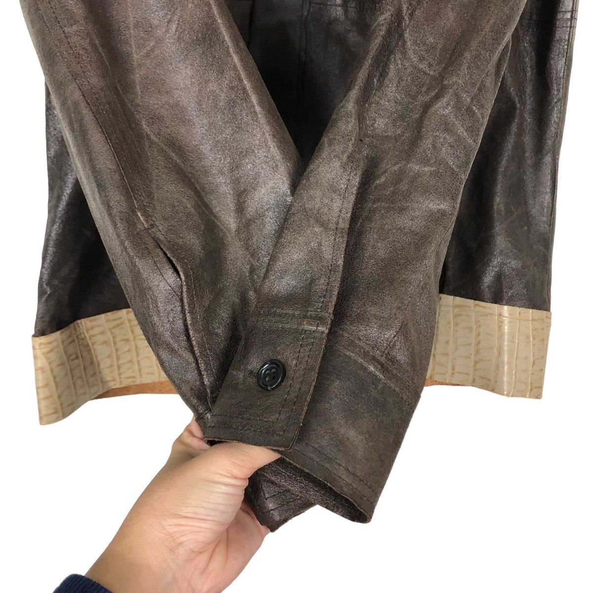 Japanese Brand 🔥Vintage Biker Leather Jacket Michel Klein Homme Paris Size US M / EU 48-50 / 2 - 15 Thumbnail
