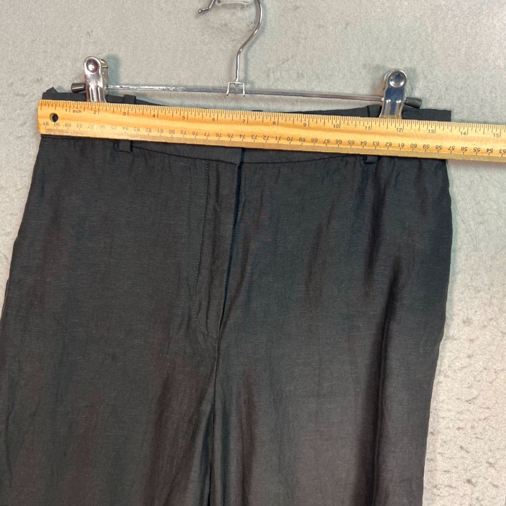 Vintage Babaton Womens Pants Size 4 Black Linen Blend High-Waisted Straight Leg Adult Womens 4 Dress Pants Mens Womens Girls Size 27" / US 4 / IT 40 - 6 Thumbnail