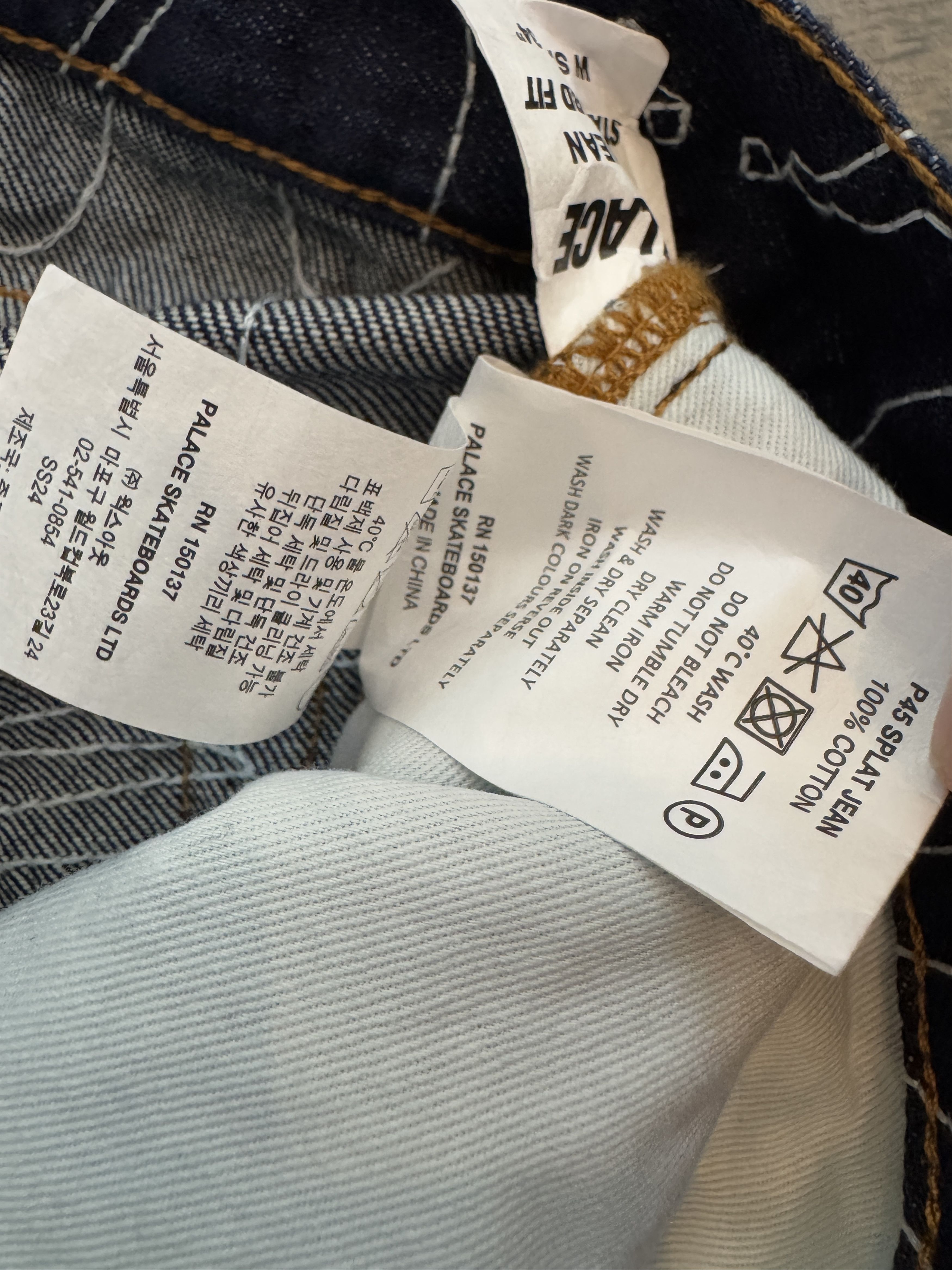 Palace Palace P45 Splat Denim Jeans Embroidered Indigo Size US 34 / EU 50 - 10 Thumbnail