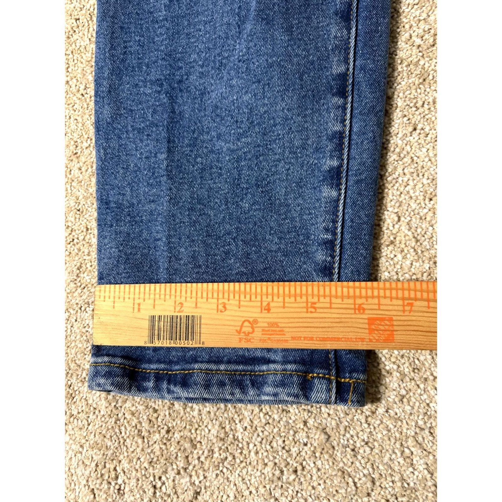 Denime American Bazi Jeans 11 Blue Juniors Distressed Relaxed Straight Denim 28x27 Size 32" / US 10 / IT 46 - 3 Thumbnail