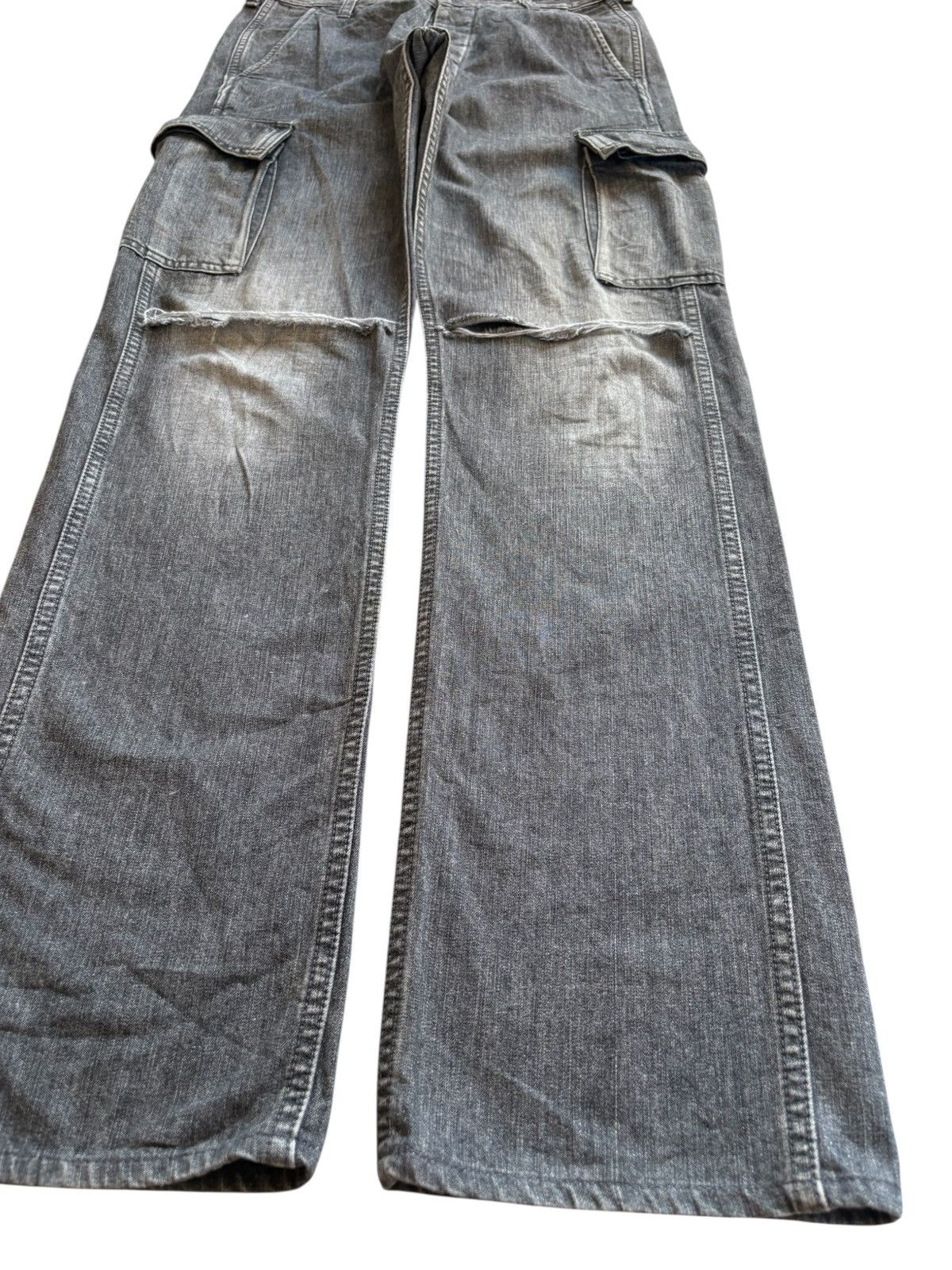 Full Count & Co. Vintage Full Count Button Fly Cargo Distress Rip Loose Jean Size US 30 / EU 46 - 7 Thumbnail