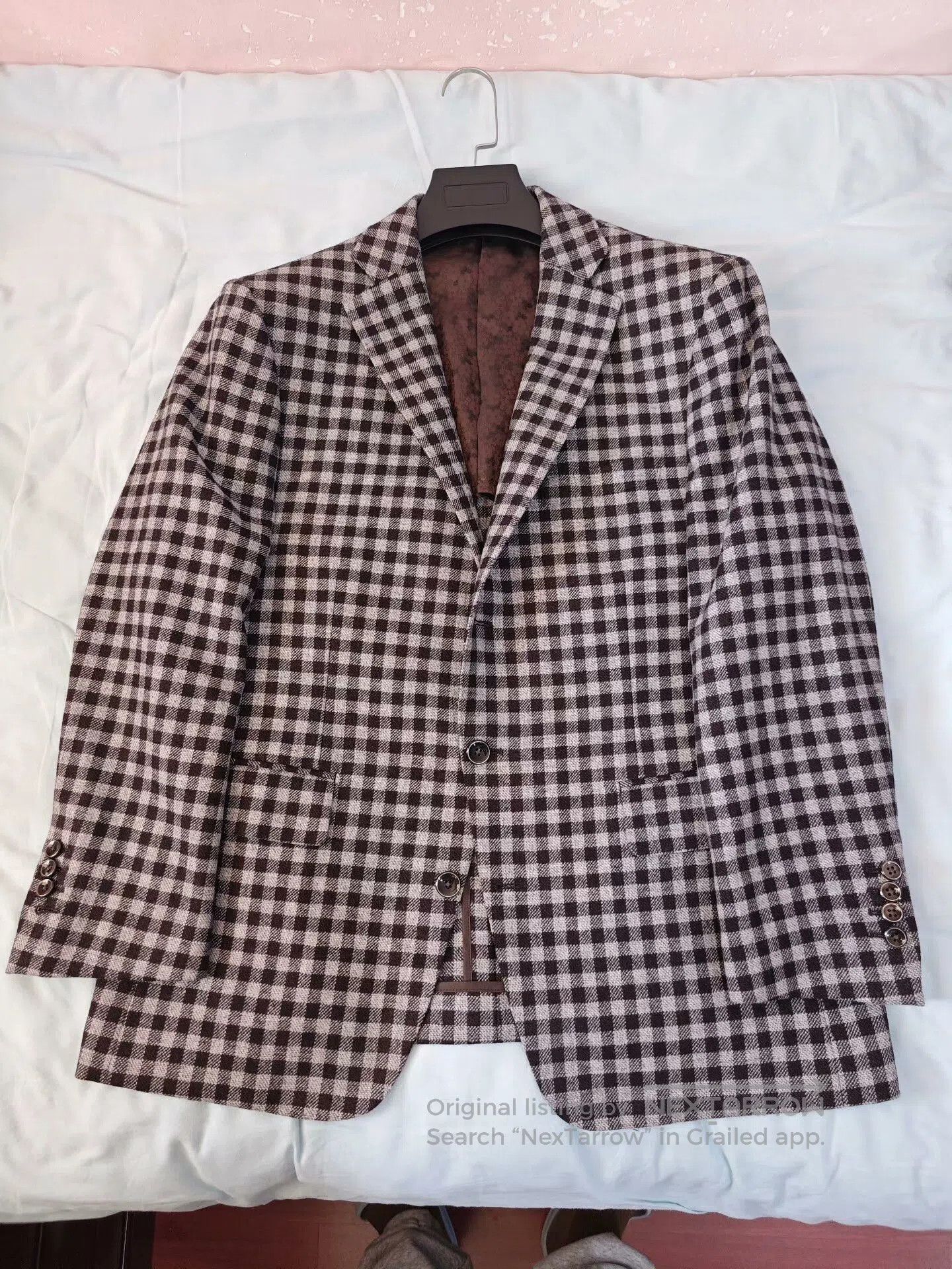Japanese Brand Customized Italian Wool Blend Suit Jacket. Size US L / EU 52-54 / 3 - 5 Thumbnail