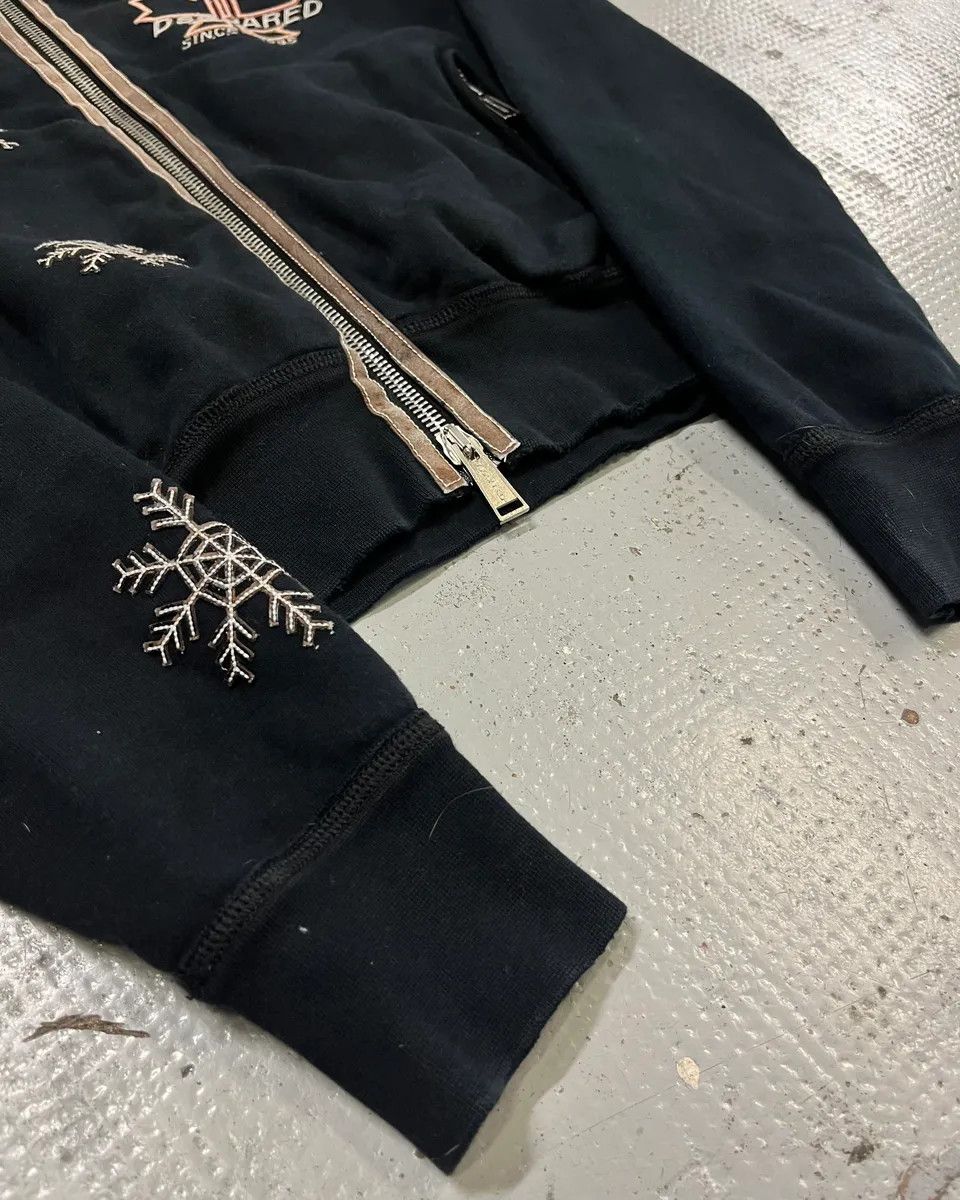 Dsquared2 2000s Dsquared2 Black Flakes Patches Zip-up Sweater Size US M / EU 48-50 / 2 - 6 Thumbnail