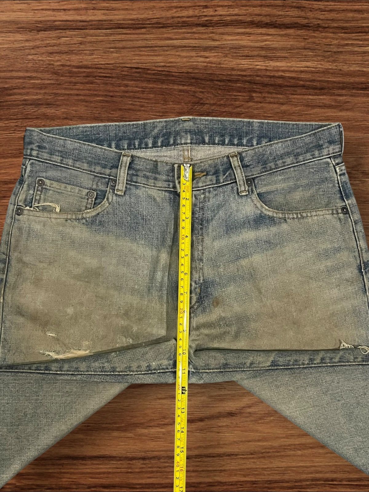 If Six Was Nine × Japanese Brand × Le Grande Bleu (L.G.B.) Vintage Japanese Brand Uniqlo Mud Washed Distressed Jeans Size US 33 - 13 Thumbnail