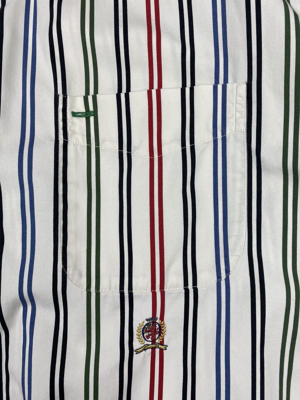 Tommy Hilfiger × Vintage Vintage Tommy Hilfiger Striped Button Up Short Sleeve Shirt Size US L / EU 52-54 / 3 - 6 Thumbnail