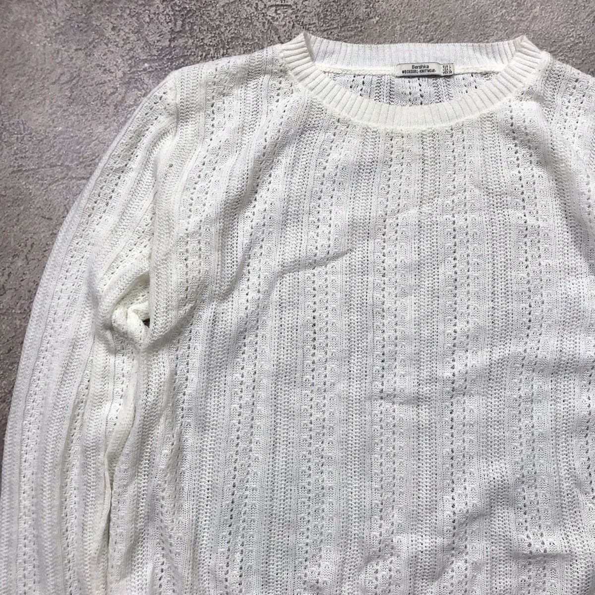 Vintage Vintage 90s Cream Ribbed Longsleeve Minimalist Grunge Logo L Size L / US 10 / IT 46 - 2 Thumbnail