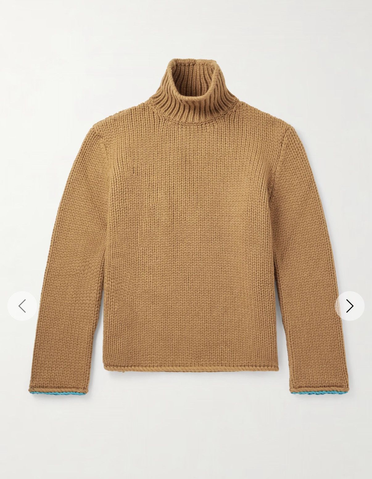 Loewe LOEWE Suede-Trimmed Wool Rollneck Sweater Brown L Size US L / EU 52-54 / 3 - 5 Thumbnail