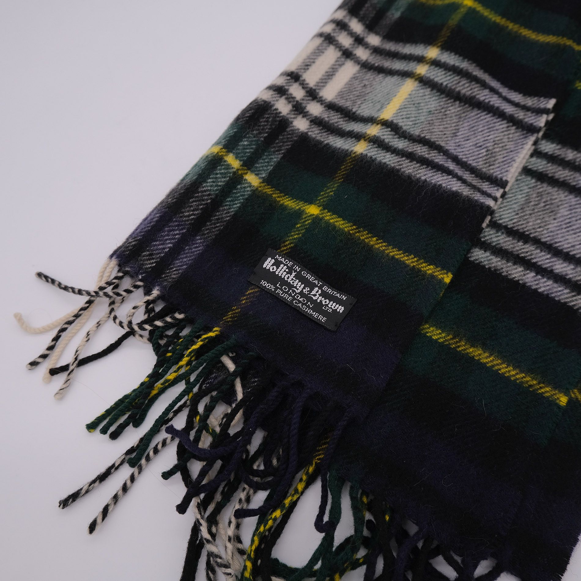 Holliday & Brown Holliday and Brown, green scarf, cashmere, made in the UK Size ONE SIZE - 2 Thumbnail
