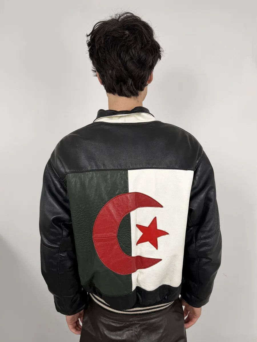 Vintage 2000s Algeria Traditional Black Leather Bomber Jacket Size US M / EU 48-50 / 2 - 1 Thumbnail