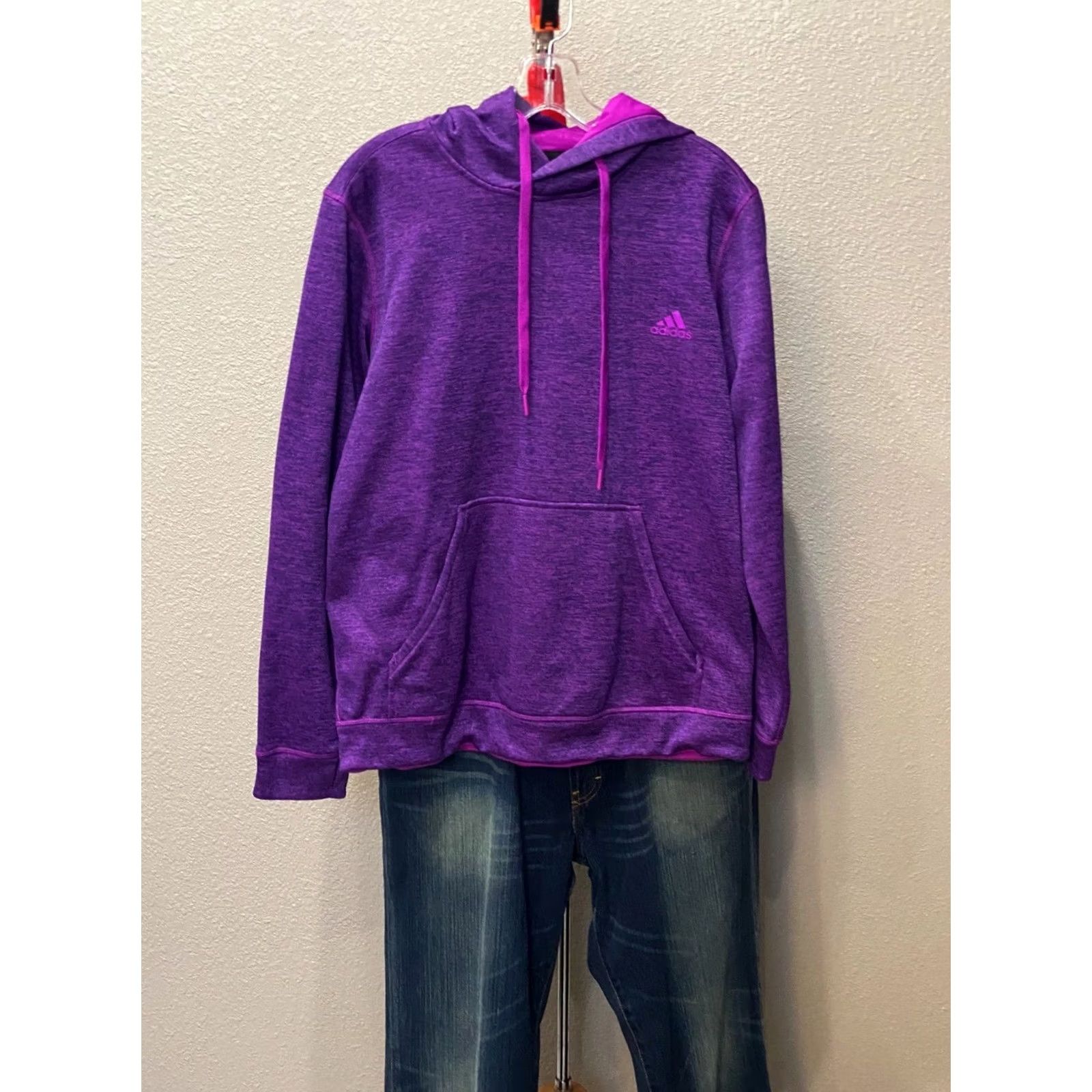 Adidas WOMENS Adidas Purple Hoody SWEATER Large L 16 18 Size L / US 10 / IT 46 - 2 Thumbnail
