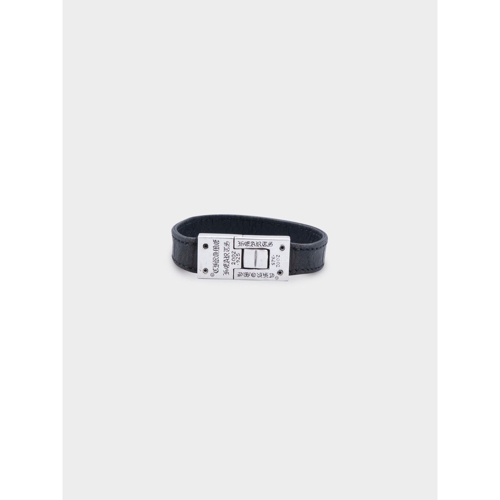Chrome Hearts Flat Silver & Leather Bracelet Size ONE SIZE - 2 Thumbnail