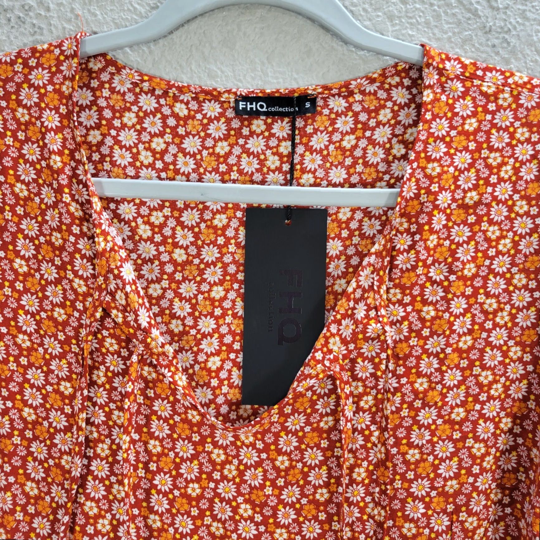 Vintage FHQ Collection Very Soft Mini Dress Tunic Floral Red Peasant Boho Sz S NWT Dress Long Sleeve Women XS? No—size S Size S / US 4 / IT 40 - 5 Thumbnail