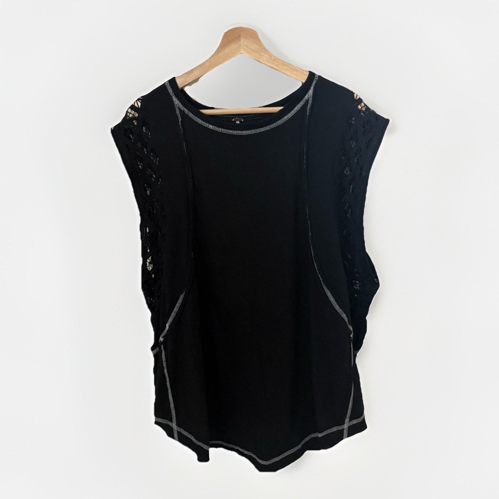 Free People Free People Table For Two Tee Shirt Lace Boho Casual Top Size M / US 6-8 / IT 42-44 - 2 Thumbnail