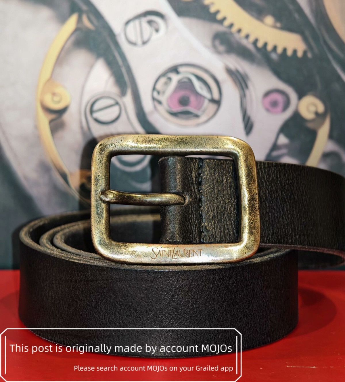 Hedi Slimane × Saint Laurent Paris SS15 Dylan Square Buckle Belt
