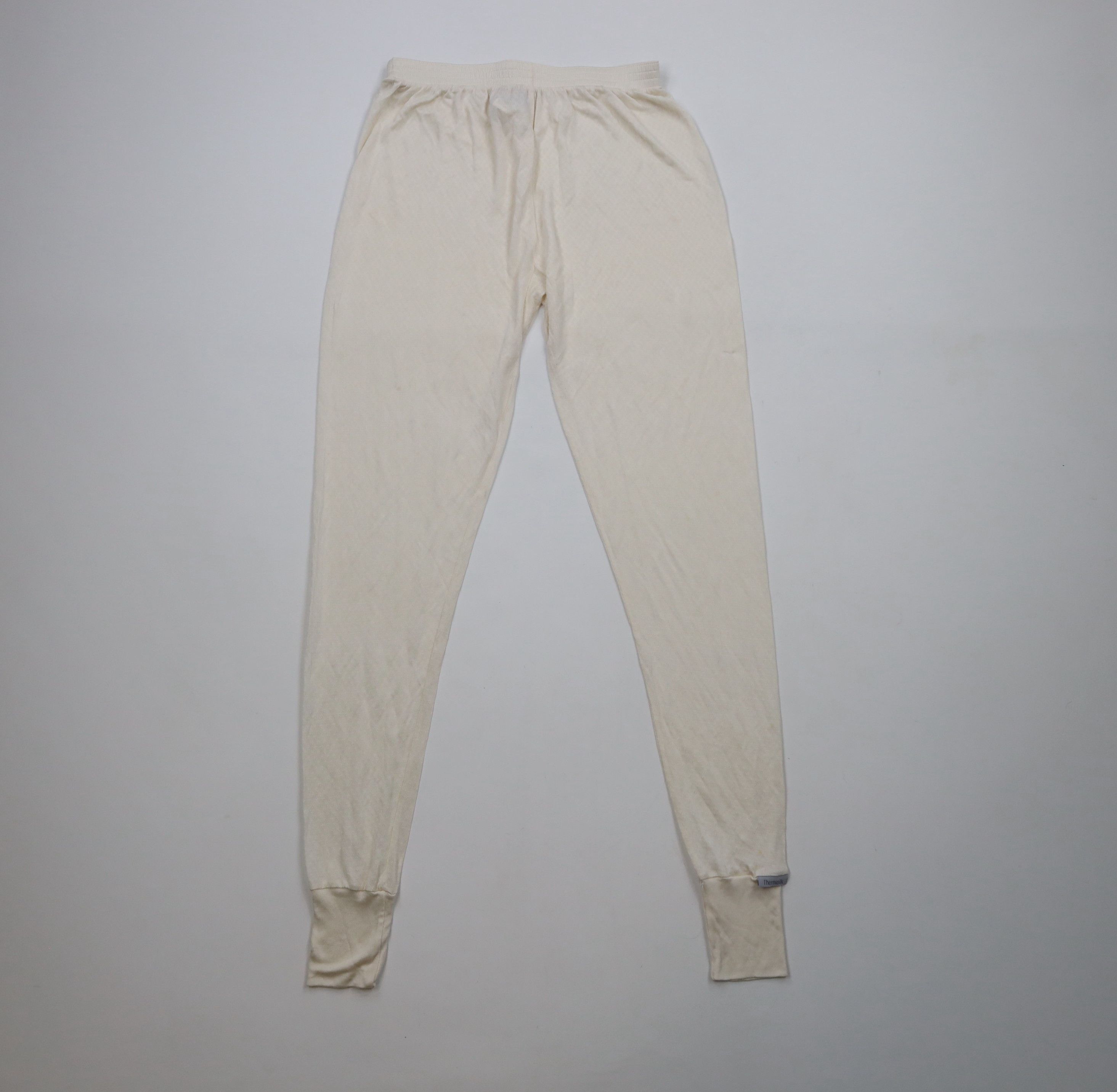 Vintage Vintage 90s Terramar Thermasilk Silk Knit Pants Cream Size 24" / US 00 / IT 34 - 1 Thumbnail