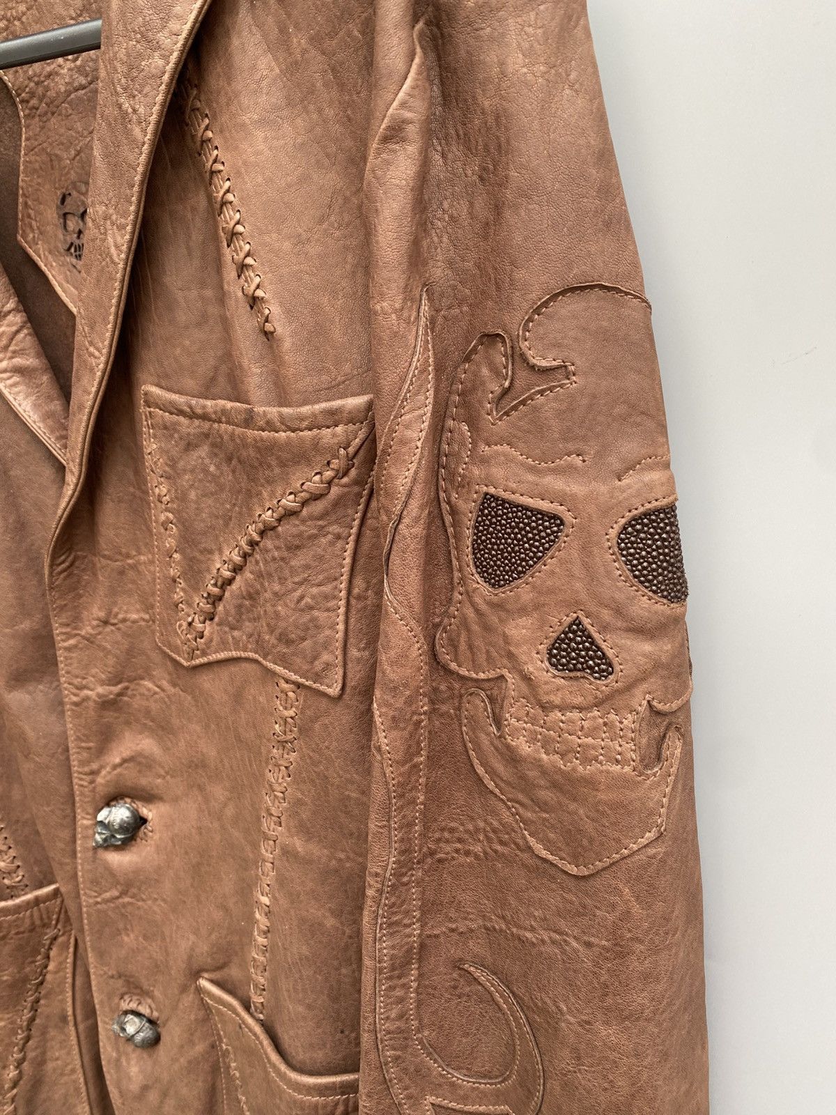 Philipp Plein Early 2000s- Philipp Plein- Gothic Leather Jacket Size US M / EU 48-50 / 2 - 6 Thumbnail