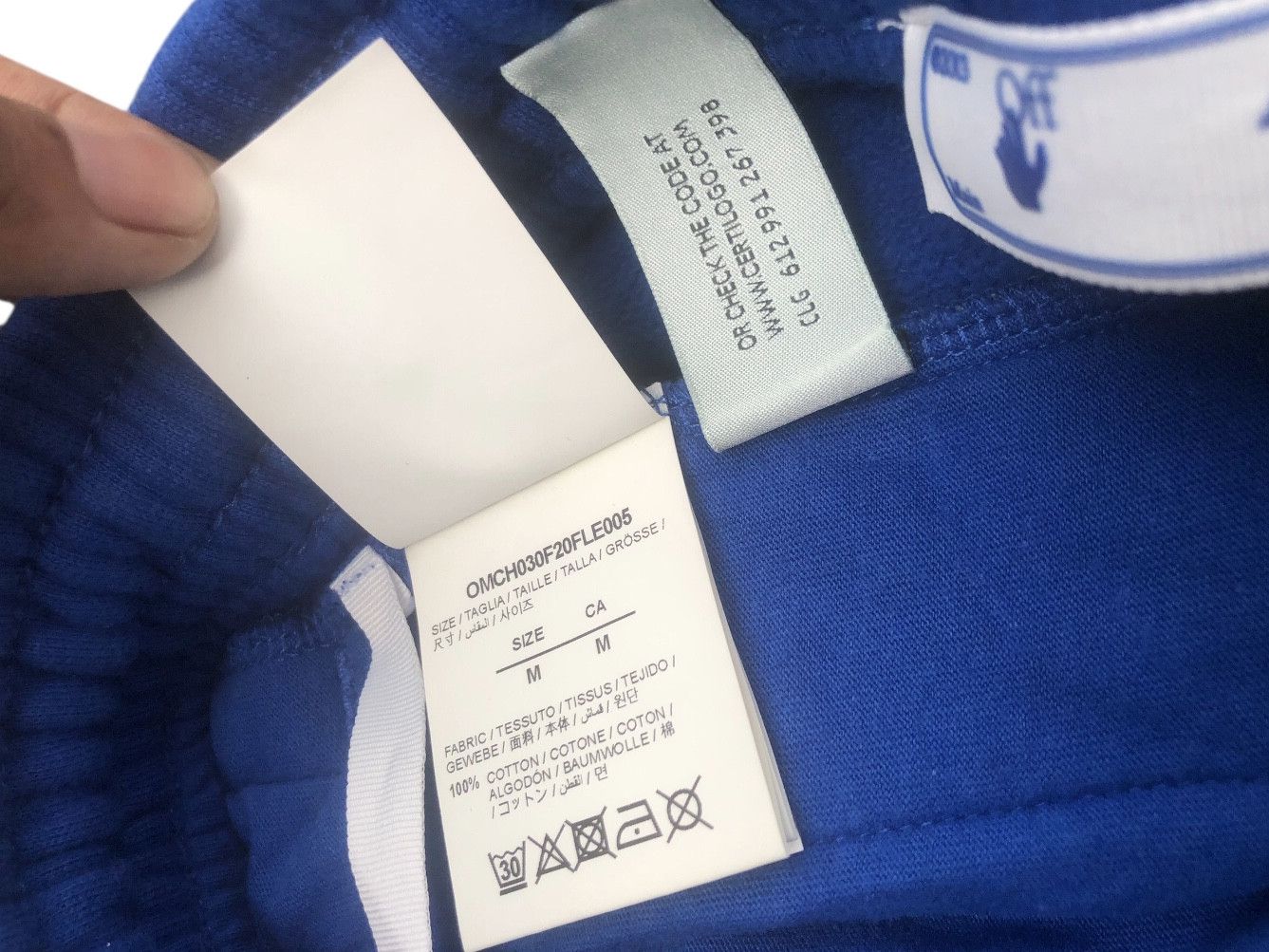 Off-White 💯OFF-WHITE c/o VIRGIL ABLOH Blue Mona Lisa SweatPants Size US 32 / EU 48 - 10 Thumbnail