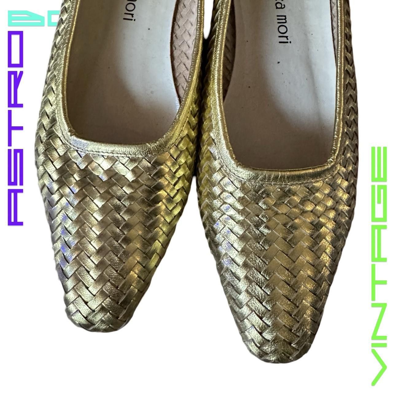 Other VINTAGE FRANCESCA MORI GOLD WOVEN BALLET FLATS _ 7.5 NARROW Size US 7.5 / IT 37.5 - 2 Thumbnail