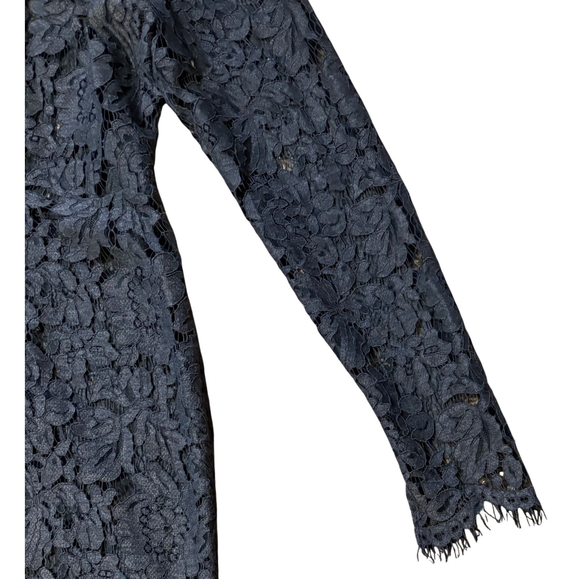 PAULE KA $1120 Paule Ka Paris 44 12 Lace Sheath Dress Gray Cocktail W Size XL / US 12-14 / IT 48-50 - 9 Thumbnail