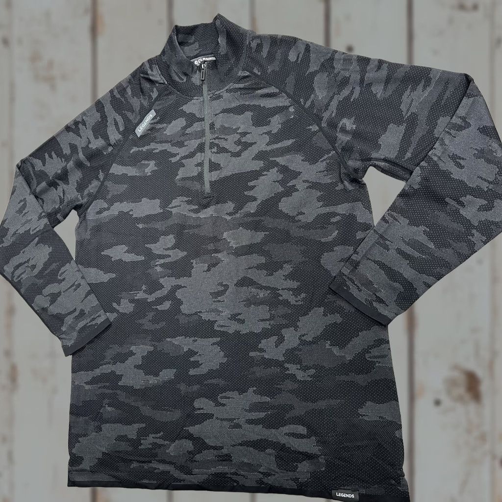 Vintage LEGENDS Dash Quarter 1/4 Zip Mens XL Long Sleeve Pullover Black Camo Reflective"} Size US XL / EU 56 / 4 - 1 Thumbnail