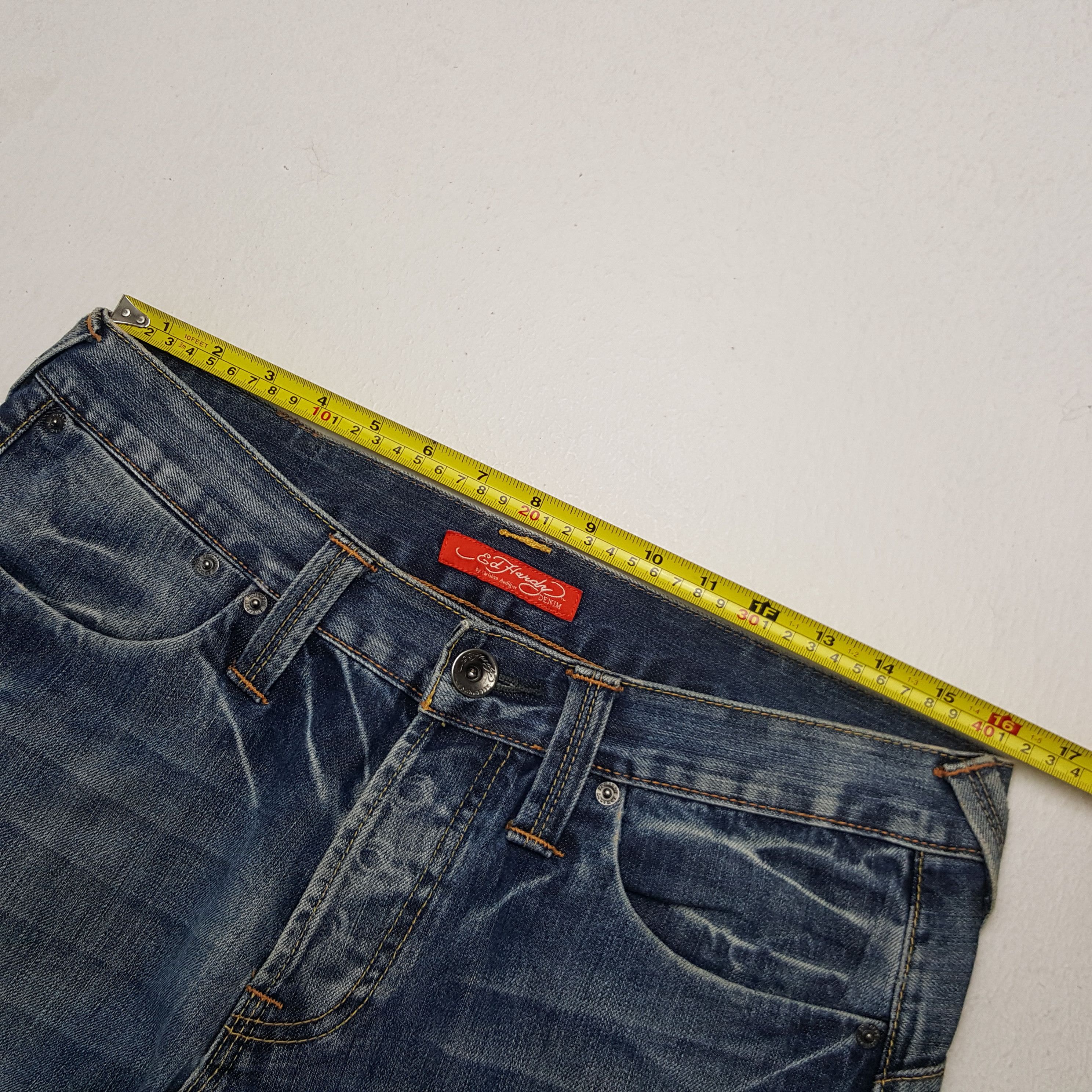 Ed Hardy × Vintage Vintage Ed Hardy USA Custom Art Big Logo Denim Jeans Size US 32 / EU 48 - 7 Thumbnail