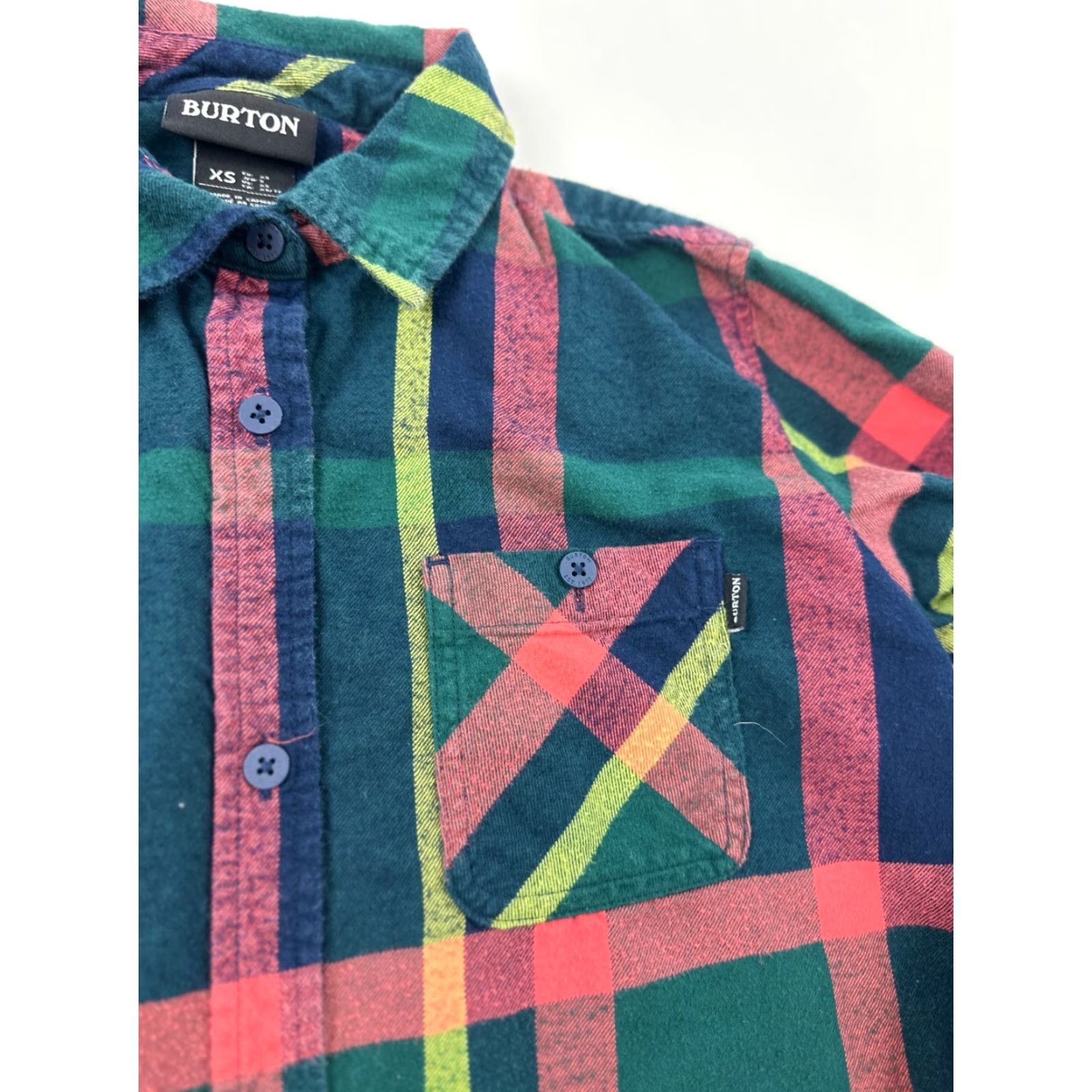 Burton Grace Shirt Womens XS Multicolor Plaid Flannel Long Sleeve Collared Button Up Casual Size XS / US 0-2 / IT 36-38 - 3 Thumbnail