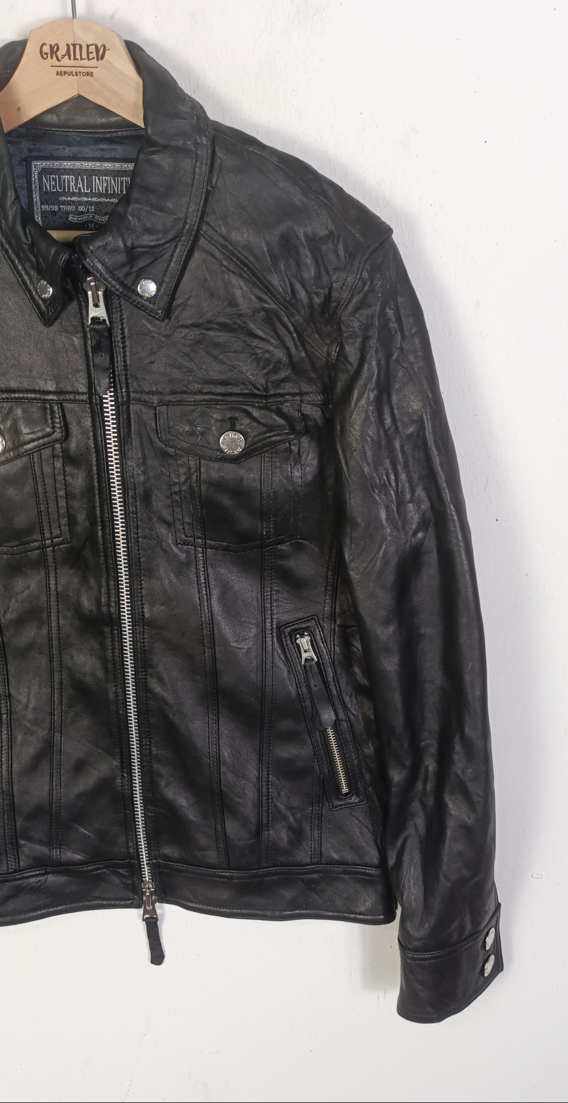 Japanese Brand Neutral Infinity Learther Men Jacket Size US M / EU 48-50 / 2 - 5 Thumbnail