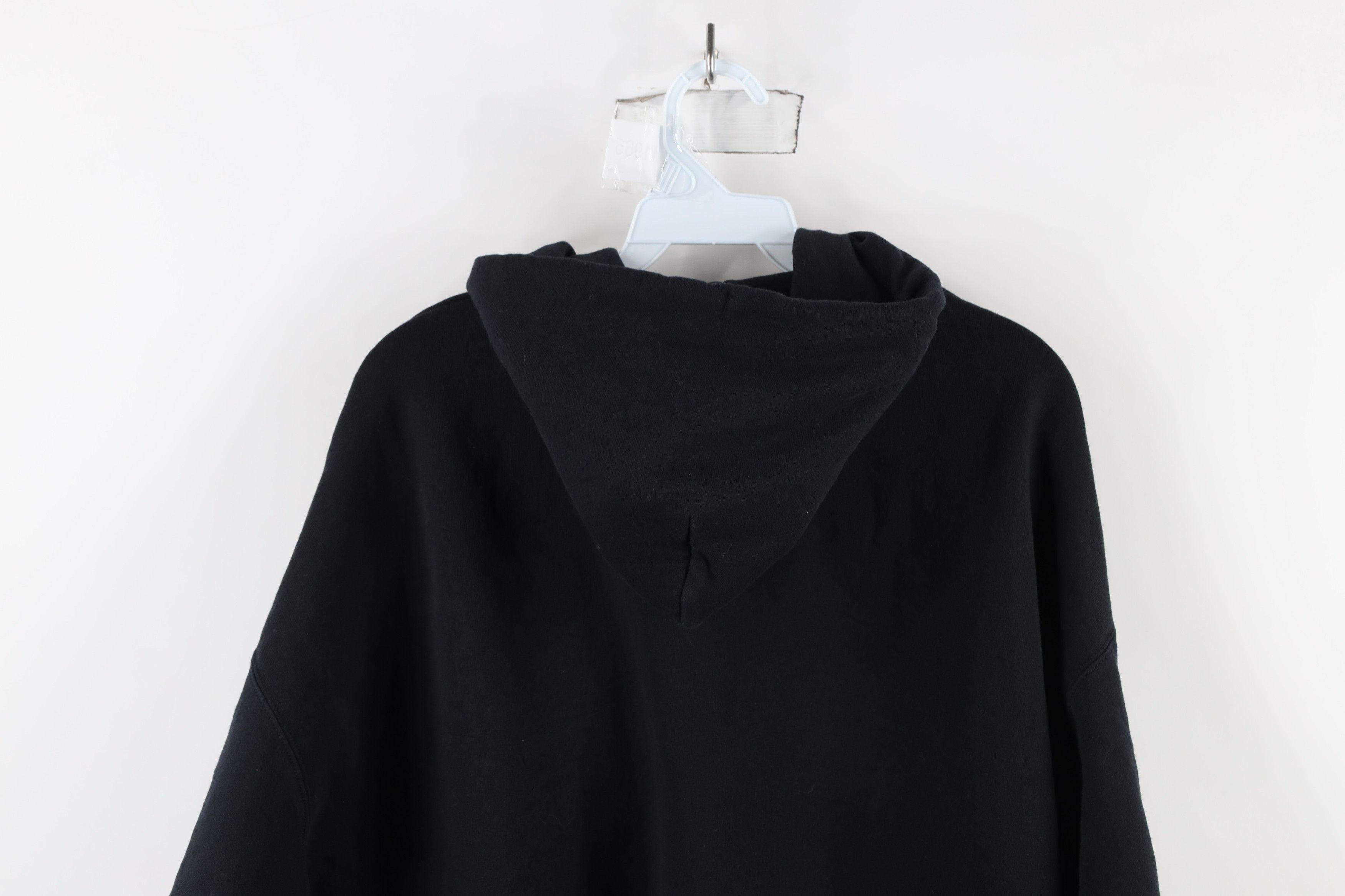 Vintage Vintage 90s Streetwear Faded Blank Hoodie Sweatshirt Black Size US XL / EU 56 / 4 - 8 Thumbnail