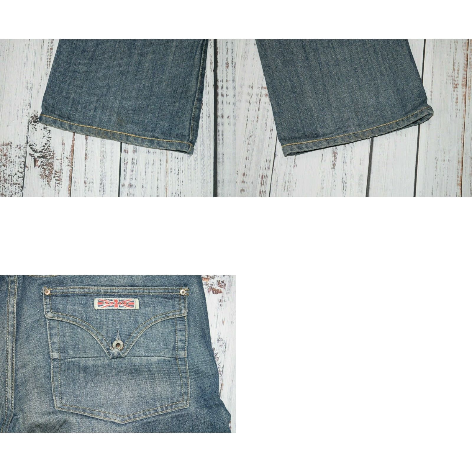 Hudson VINTAGE Hudson Flared Denim Jeans Pocket Flap Stretch 90s USA Mens 32x29 Blue Size US 32 / EU 48 - 8 Thumbnail