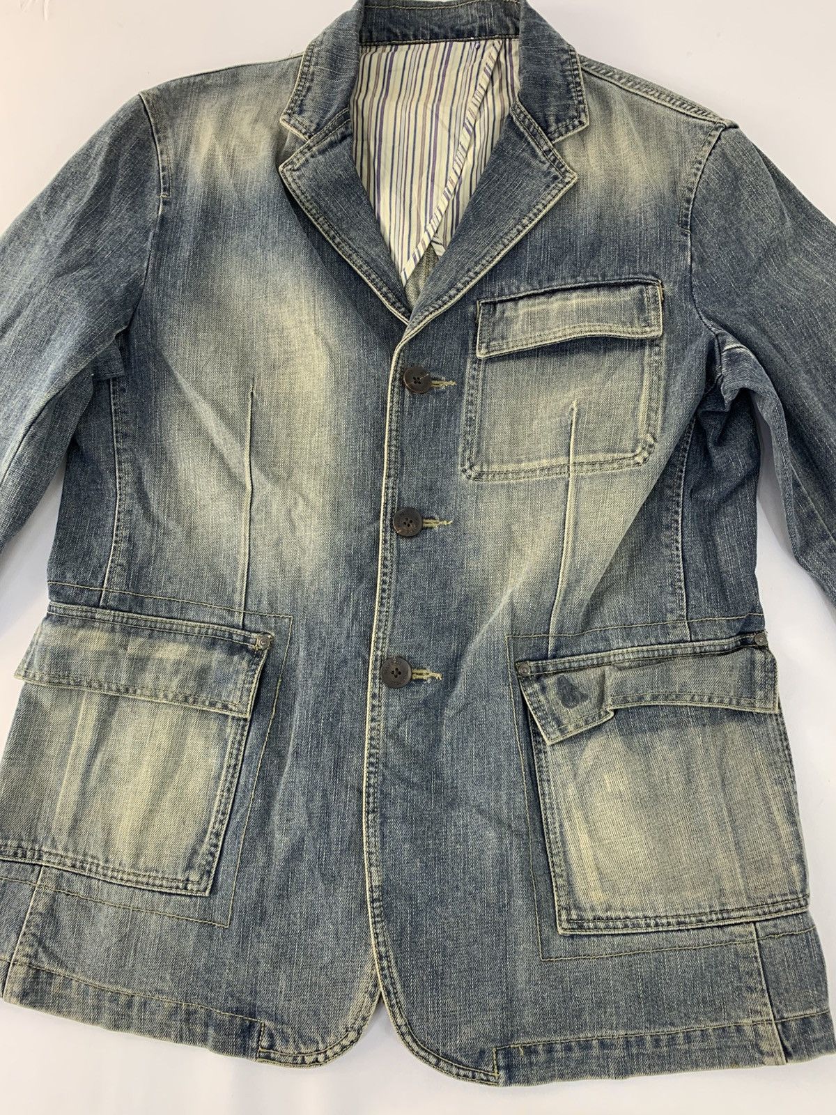 BEANPOLE 90s Bean Pole Indigo Denim Jeans Coat Jacket Double Pocket Size US M / EU 48-50 / 2 - 3 Thumbnail